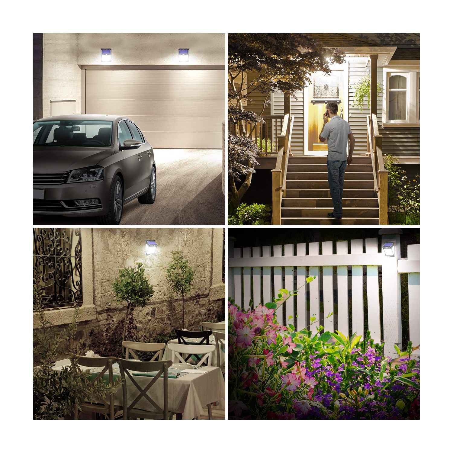 Solar Lights Outdoor Motion Sensor Lights 3 Modes, Solar Powered Security Lights with 270 Degree Wide Angle IP65 Waterproof