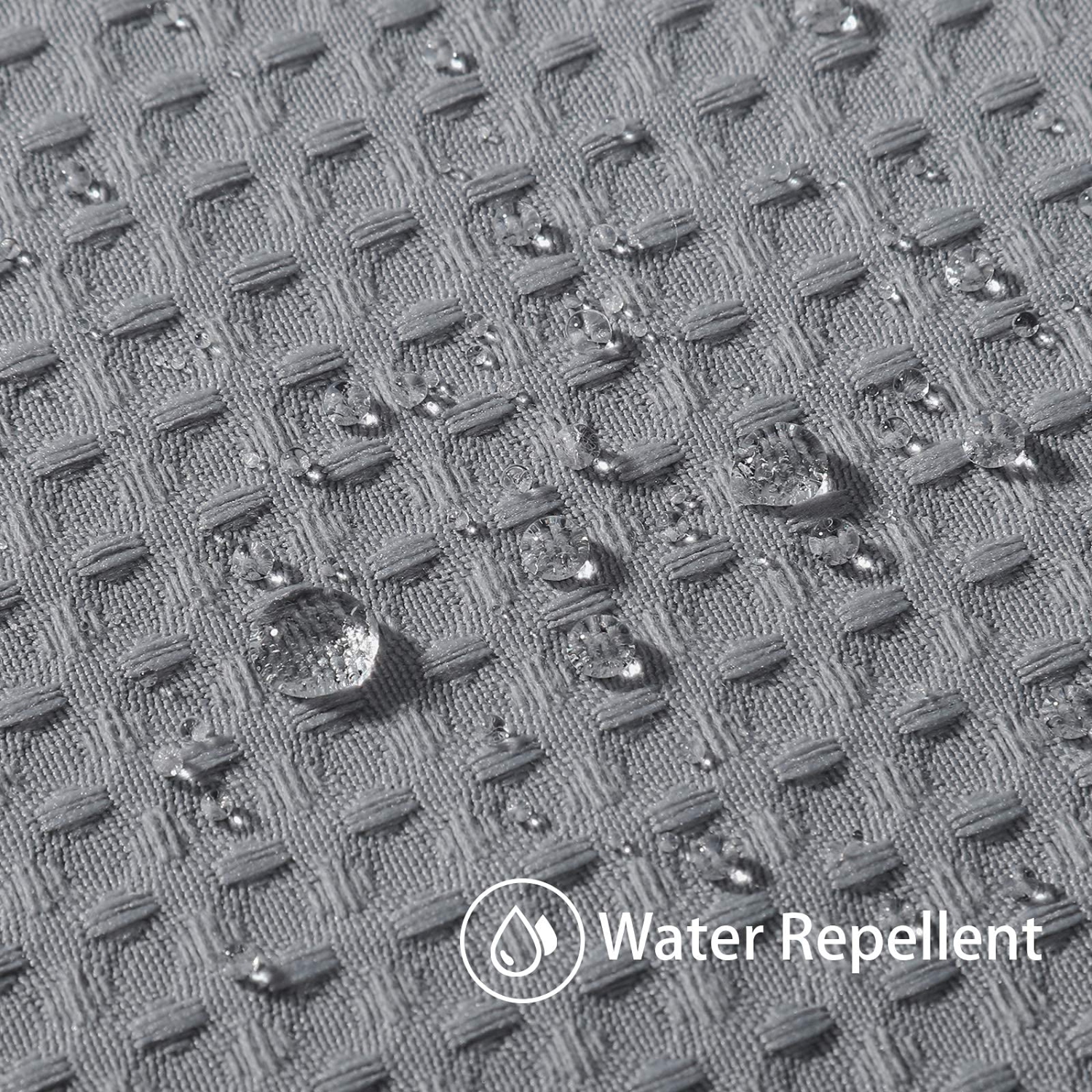 Waffle Weave Shower Curtain with Stainless Steel Hooks - 230 GSM Heavy Duty Fabric Bath Curtains, Hotel Luxury Quality, Water Resistant, Machine