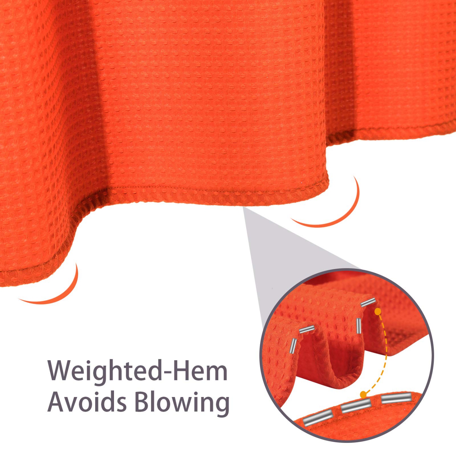 Waffle Weave Shower Curtain with Stainless Steel Hooks - 230 GSM Heavy Duty Fabric Bath Curtains, Hotel Luxury Quality, Water Resistant, Machine