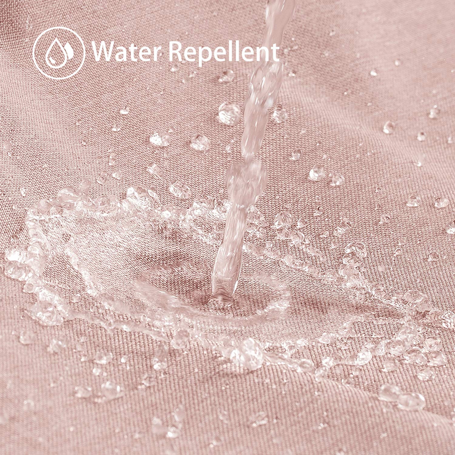 Linen Textured Shower Curtain with Stainless Steel Hooks - 230 GSM Heavy Duty Fabric Bath Curtains, Hotel Luxury Quality, Water Resistant, Machine