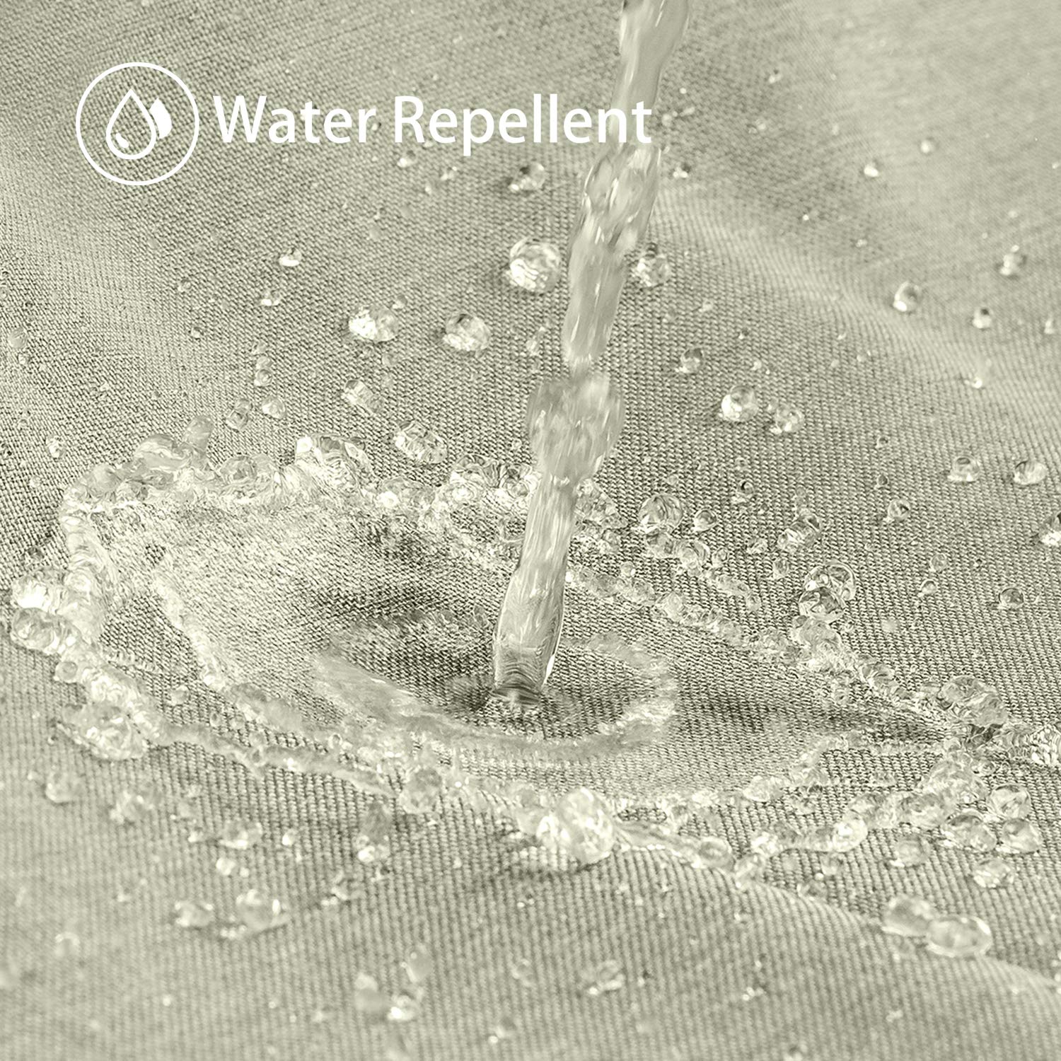 Linen Textured Shower Curtain with Stainless Steel Hooks - 230 GSM Heavy Duty Fabric Bath Curtains, Hotel Luxury Quality, Water Resistant, Machine