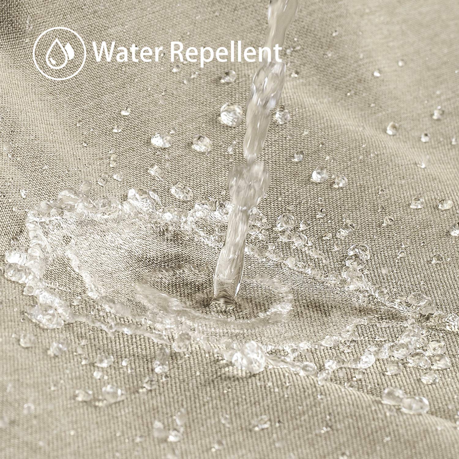 Linen Textured Shower Curtain with Stainless Steel Hooks - 230 GSM Heavy Duty Fabric Bath Curtains, Hotel Luxury Quality, Water Resistant, Machine