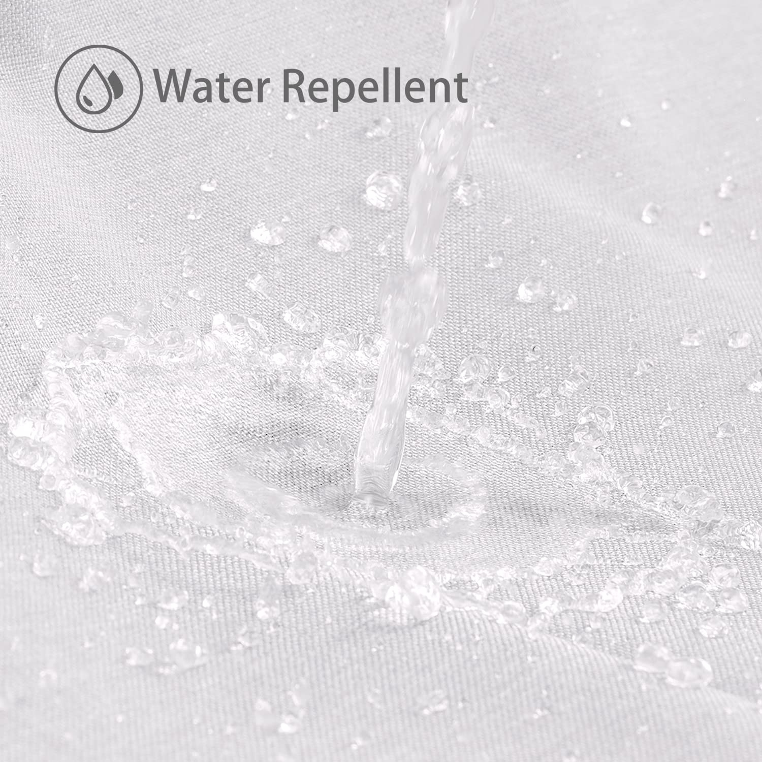 Linen Textured Shower Curtain with Stainless Steel Hooks - 230 GSM Heavy Duty Fabric Bath Curtains, Hotel Luxury Quality, Water Resistant, Machine