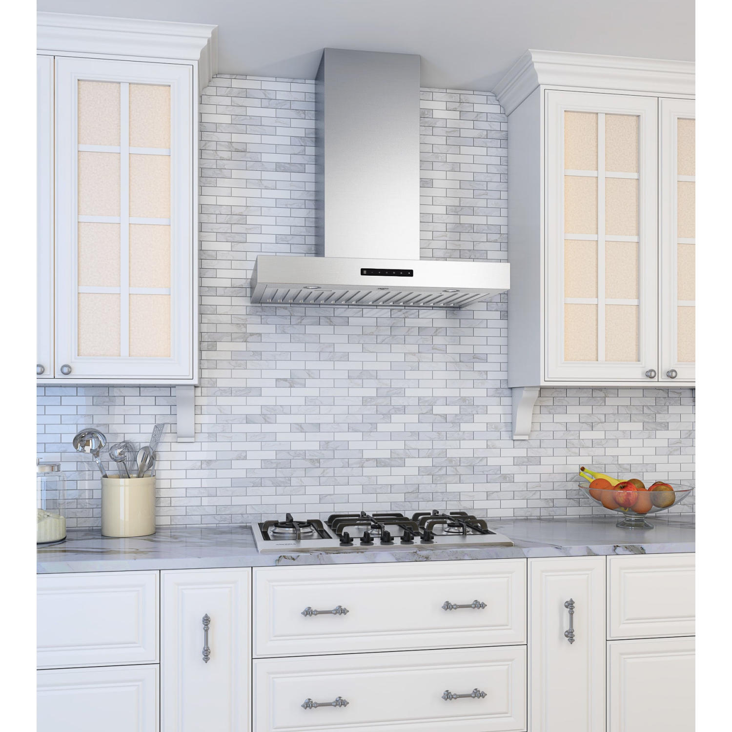 Hotte murale rectangulaire de 30 po moderne d'Ancona avec veilleuse&nbsp;