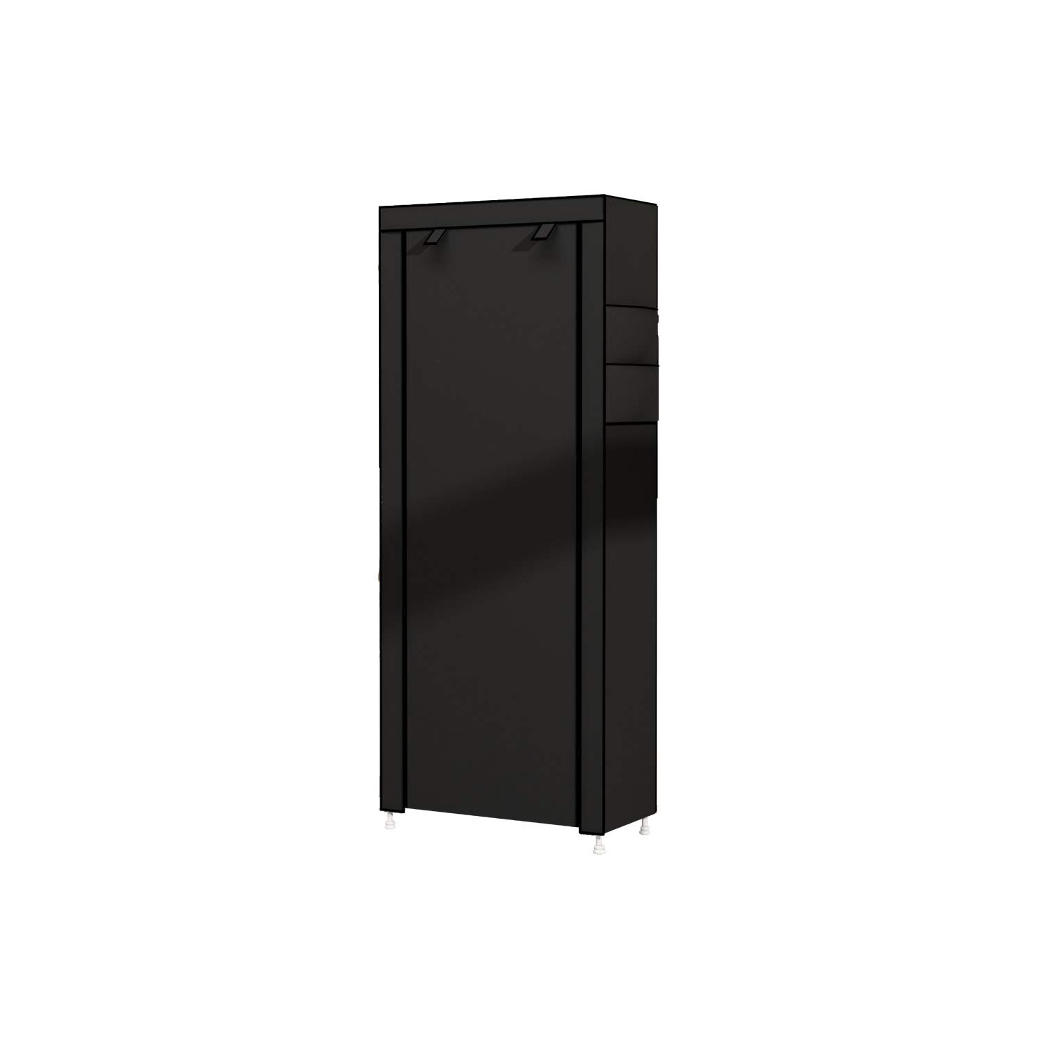 Étagère à chaussures à 9 niveaux avec tablette de rangement à couvercle hermétique à la poussière pour chaussures, noir