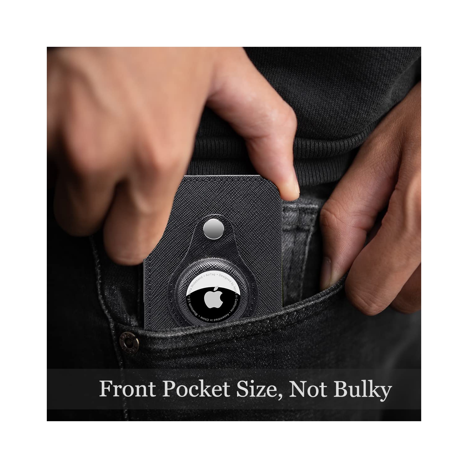 Airtag Wallet Men Smart Wallet Slim Minimalist RFID Front Pocket Wallet with Airtag Holder Metal Money Card Holder