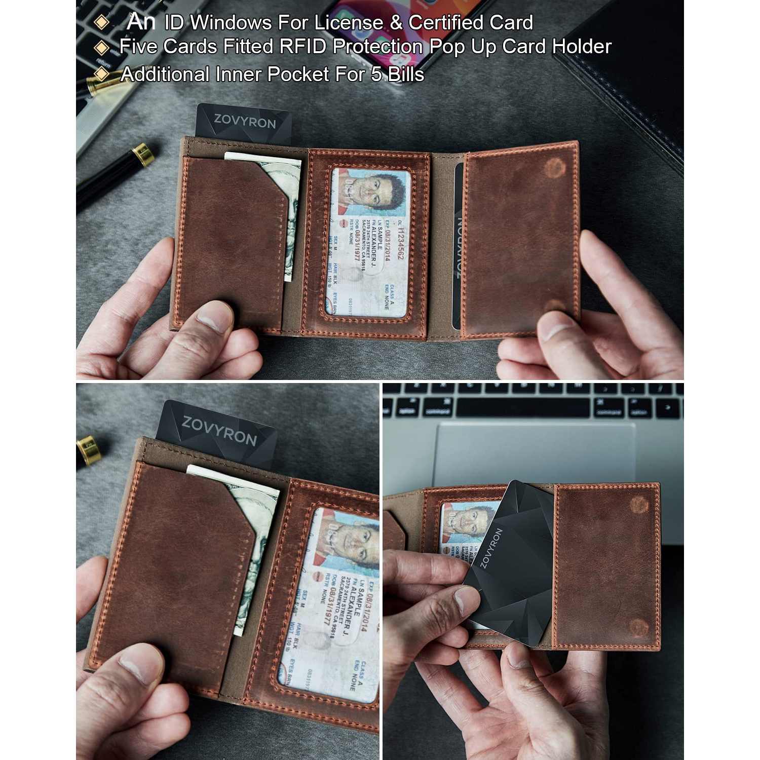 Apple AirTag Wallet Hommes Portefeuille minimaliste en cuir portefeuille  Slim Cash Portefeuille fait à la main bipliant pour hommes Petit étui à  cartes Cadeau unique pour hommes -  France