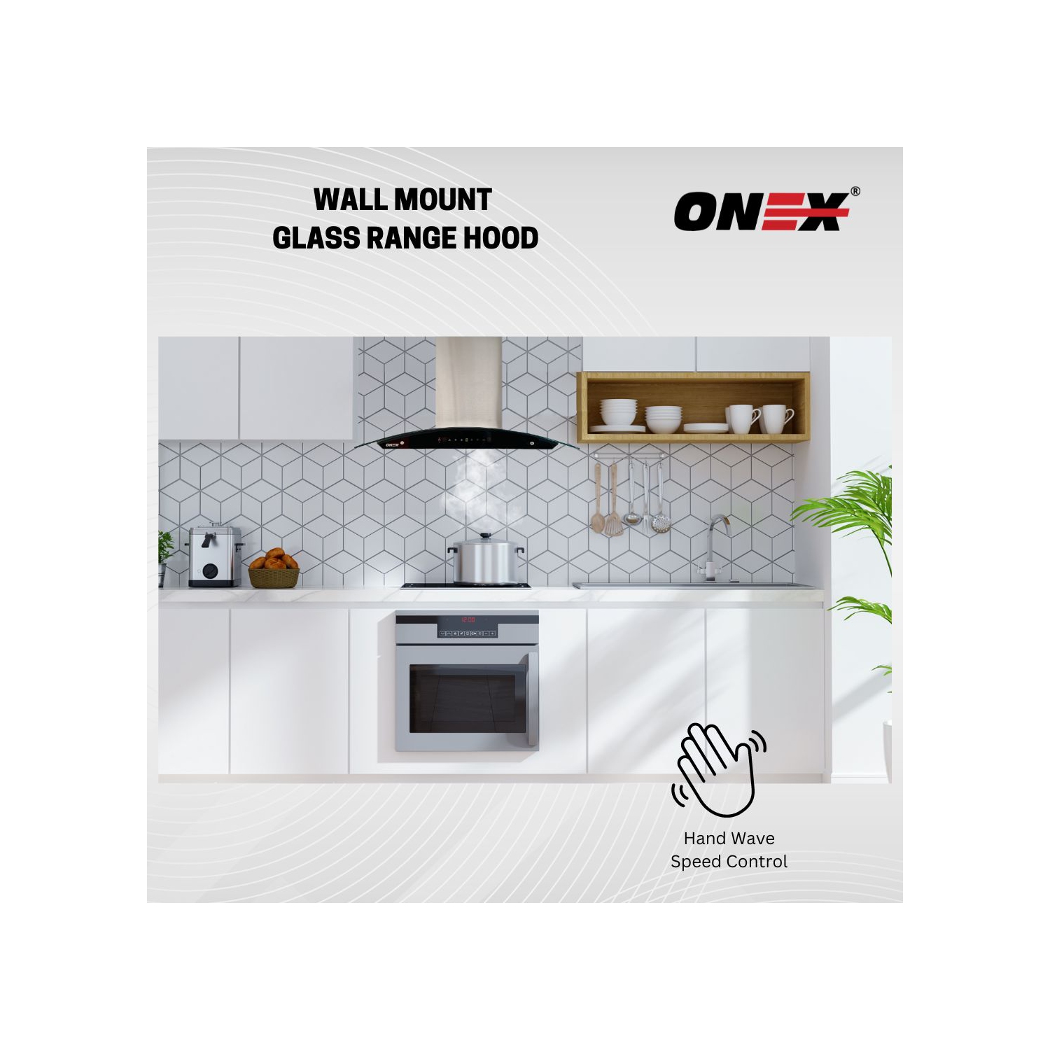 Hotte murale en acier inoxydable noir ONEX® OGF336-BL 36&nbsp;po.