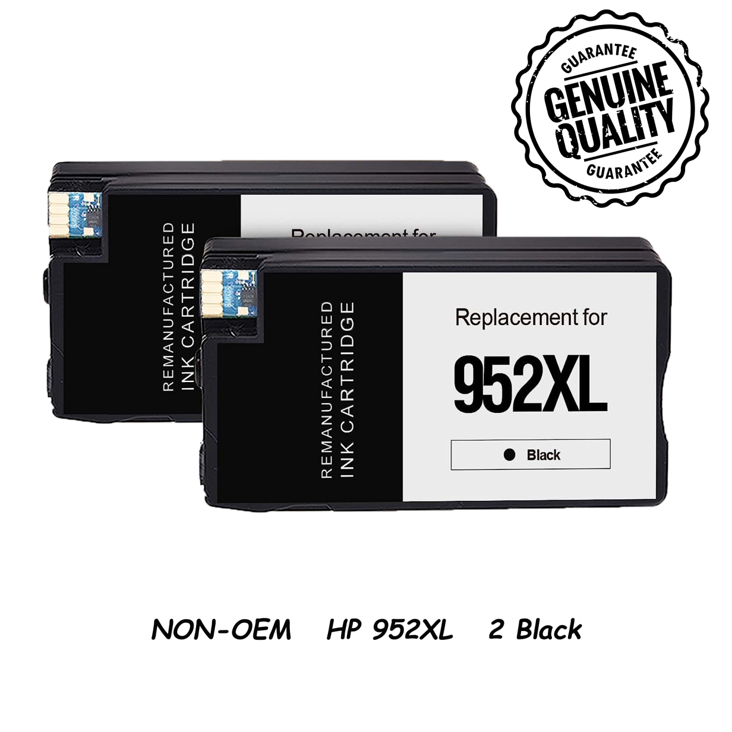 [New Chip] 2 Black Compatible HP 952 XL Ink Cartridges 952XL High Yield - HP OfficeJet 8702 7740 8715 8210 8216 7720 7730 7745 8730 8710 8727 8728 8720 8725 8719 8732M 8734