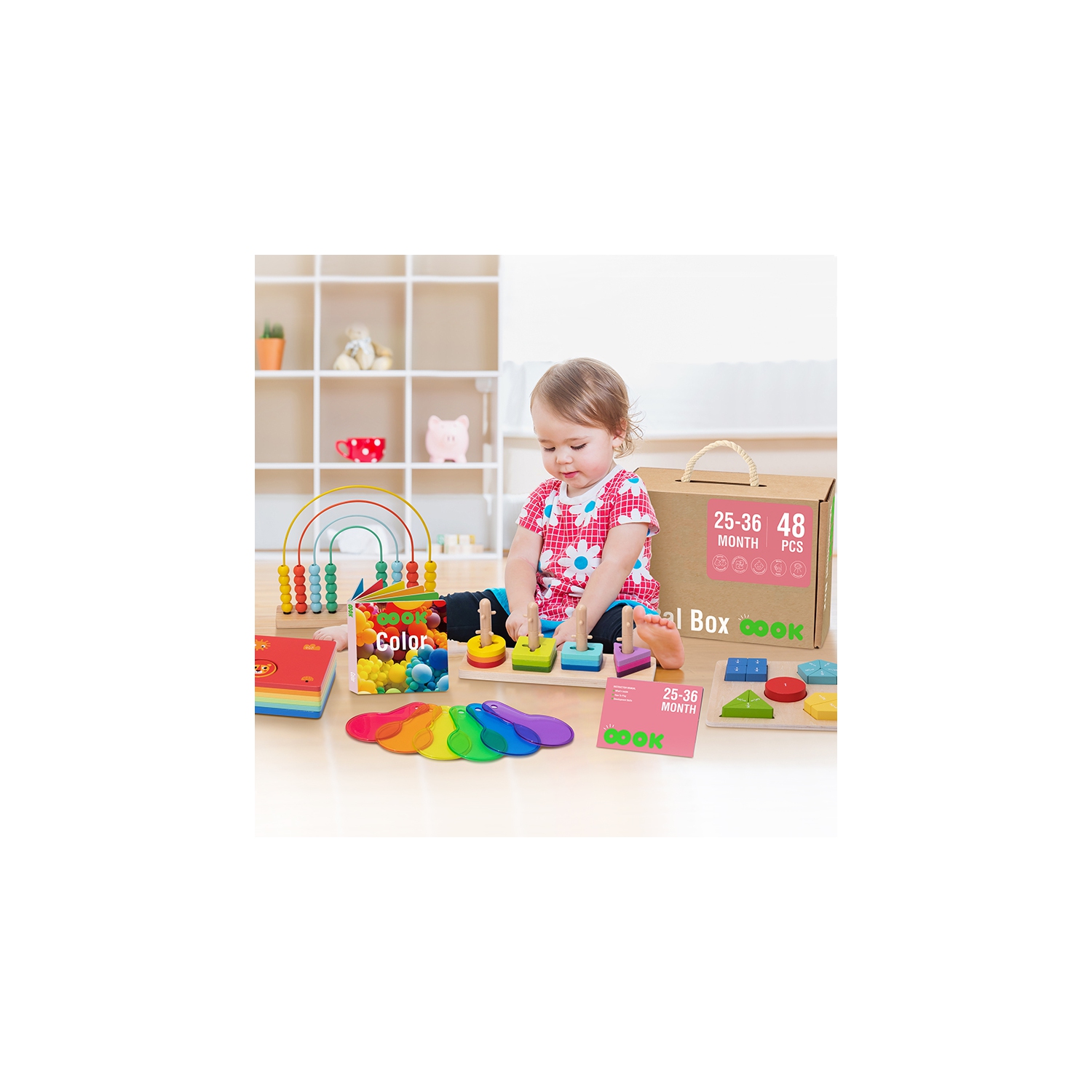 TOOKYLAND Early Learning Toy Bundle - 6 in 1 Box Educational Montessori Play Set; Wooden Toddler Toys 25-36 Months Old