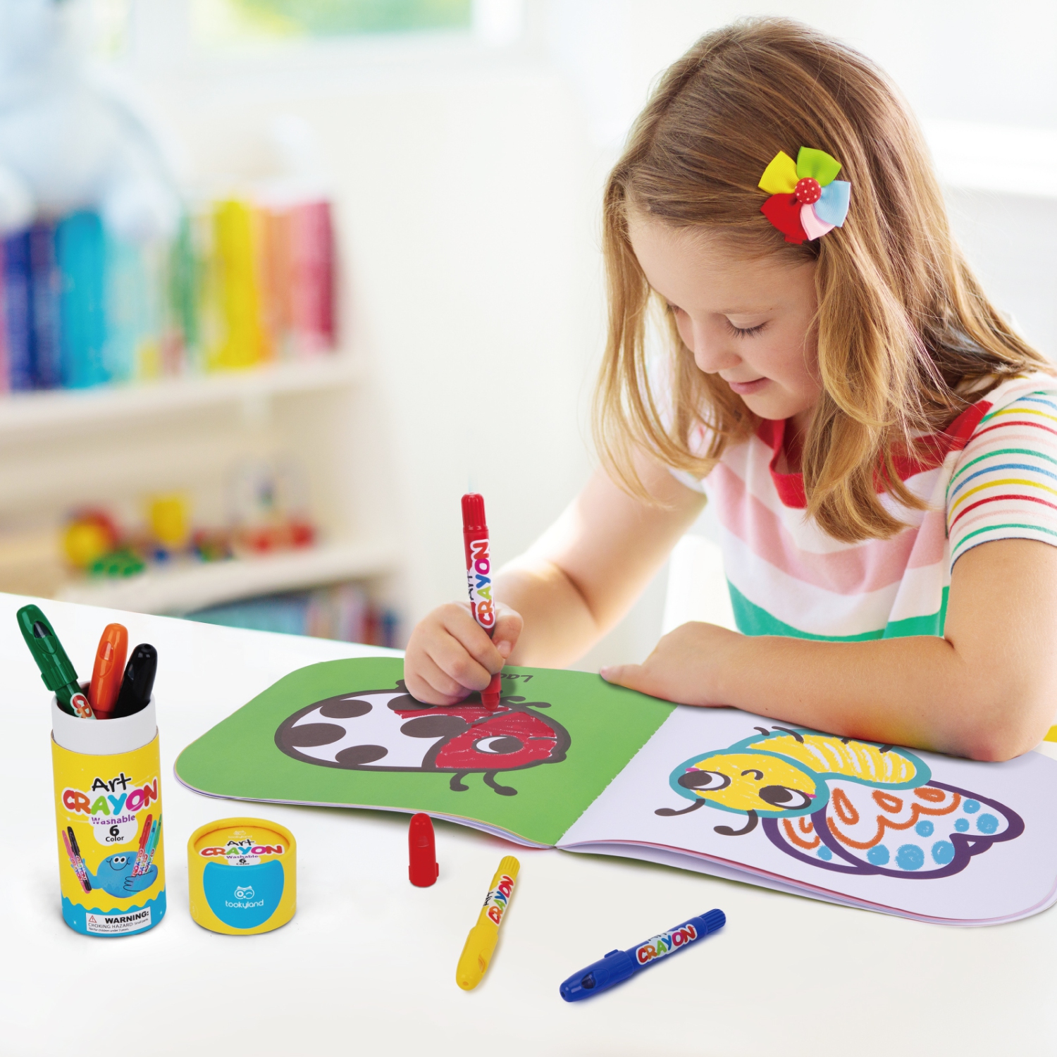 Ensemble de jouets d'apprentissage précoce TOOKYLAND - Ensemble de jeu Montessori éducatif 6-en-1; jouets en bois pour tout-petits de 3 ans et plus