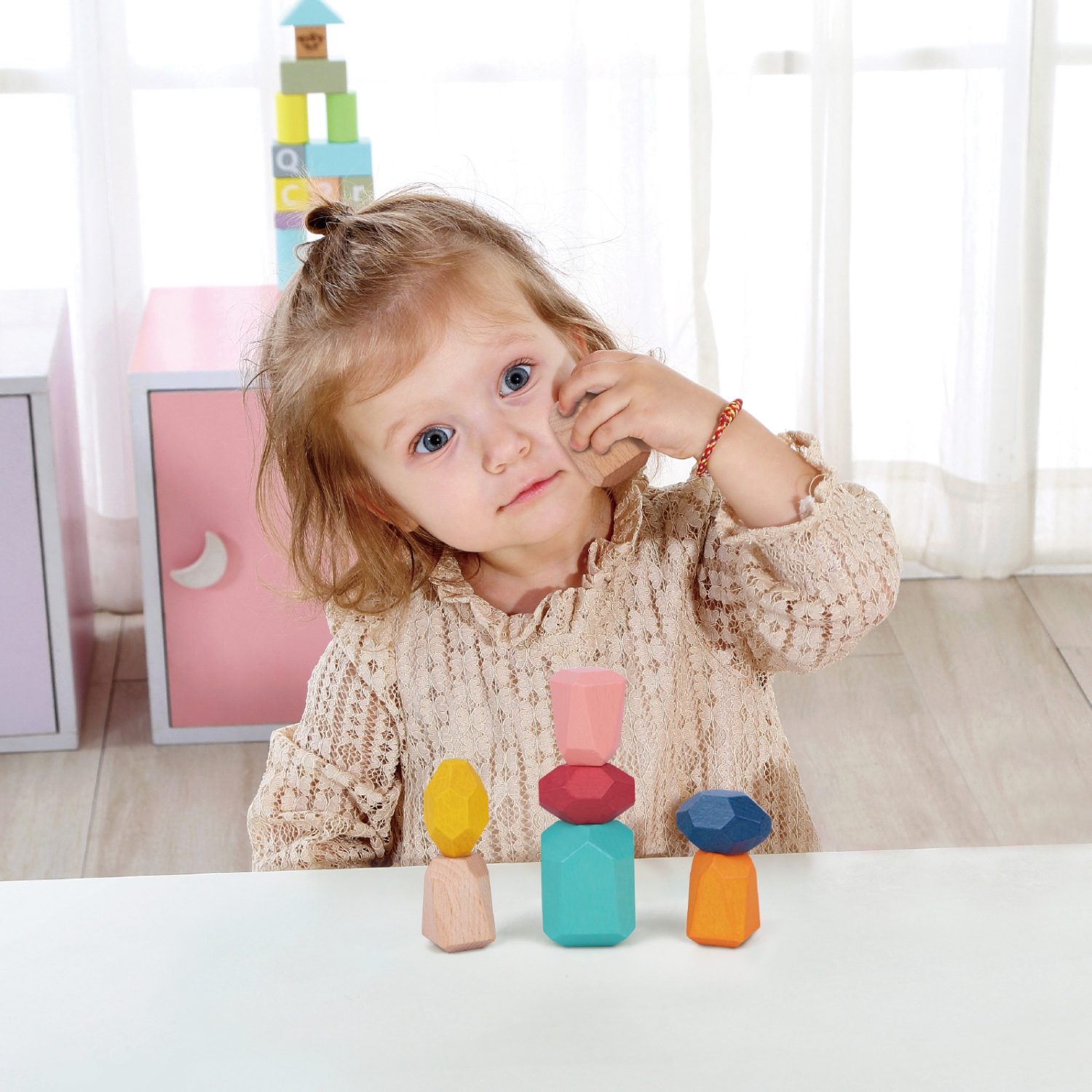 Ensemble de jouets d'apprentissage précoce TOOKYLAND - Ensemble de jeu Montessori éducatif 6-en-1; jouets en bois pour tout-petits de 3 ans et plus