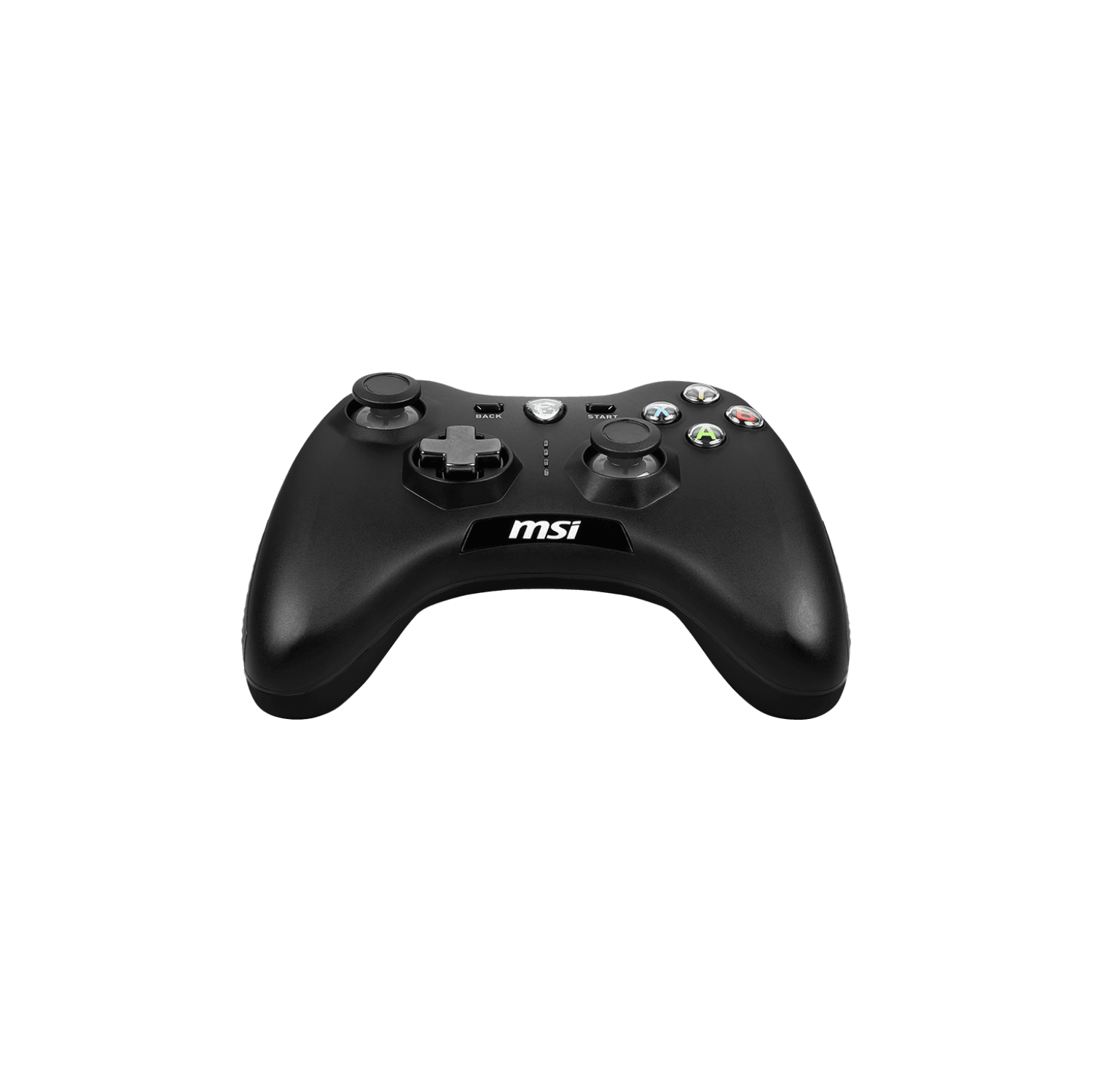 Manette de jeu sans fil noire Force GC30 V2 de MSI, deux moteurs de vibration, deux modes de connexion, Interchangable D-Pad, compatible avec PC et