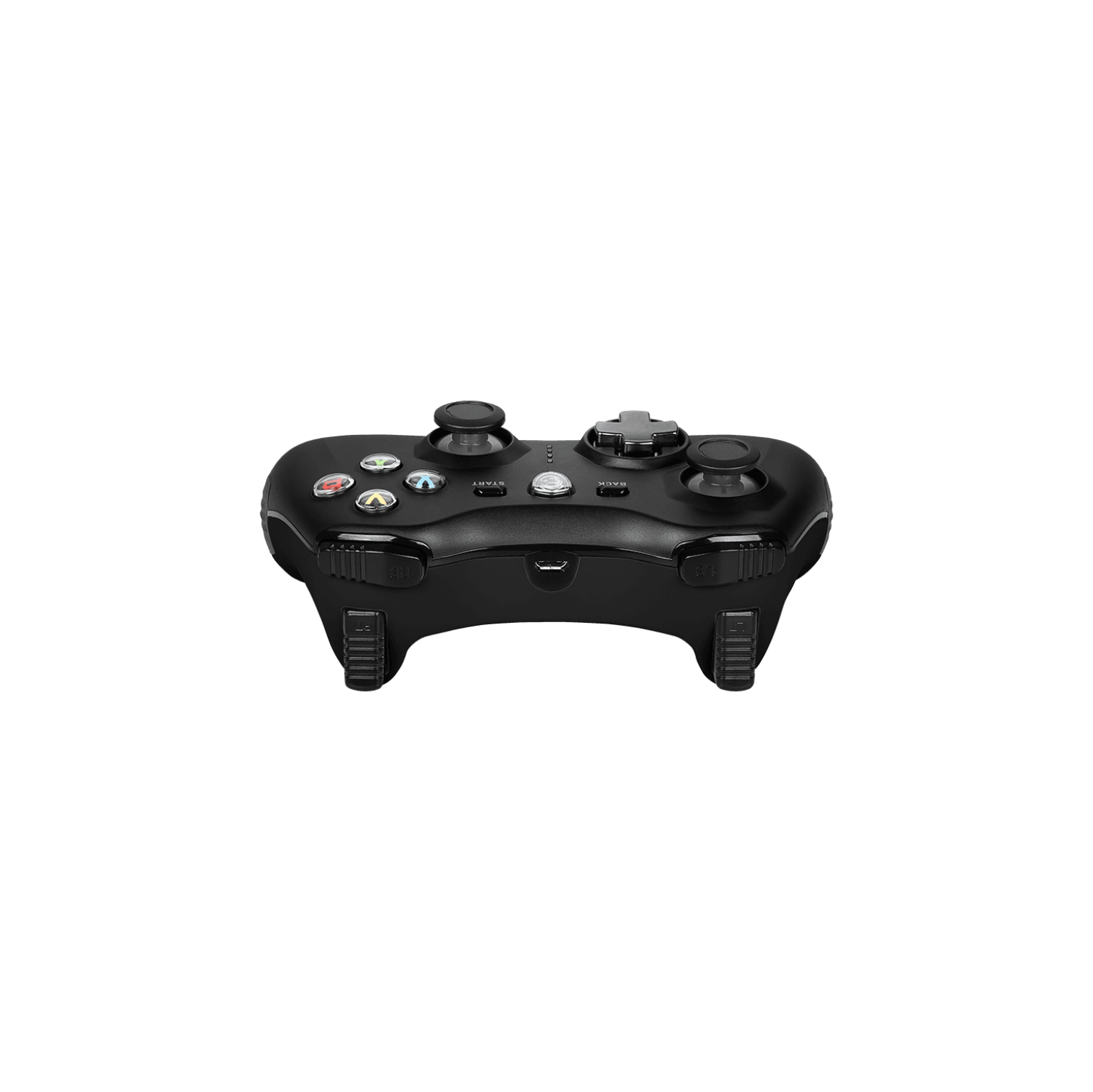 Manette de jeu sans fil noire Force GC30 V2 de MSI, deux moteurs de vibration, deux modes de connexion, Interchangable D-Pad, compatible avec PC et