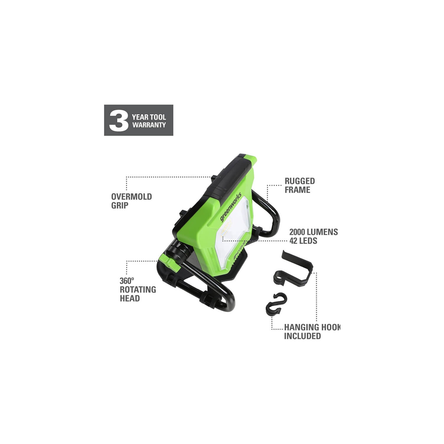 LAMPE DE TRAVAIL DEL DE 2000 LUMENS AC/DC DE 24&nbsp;V