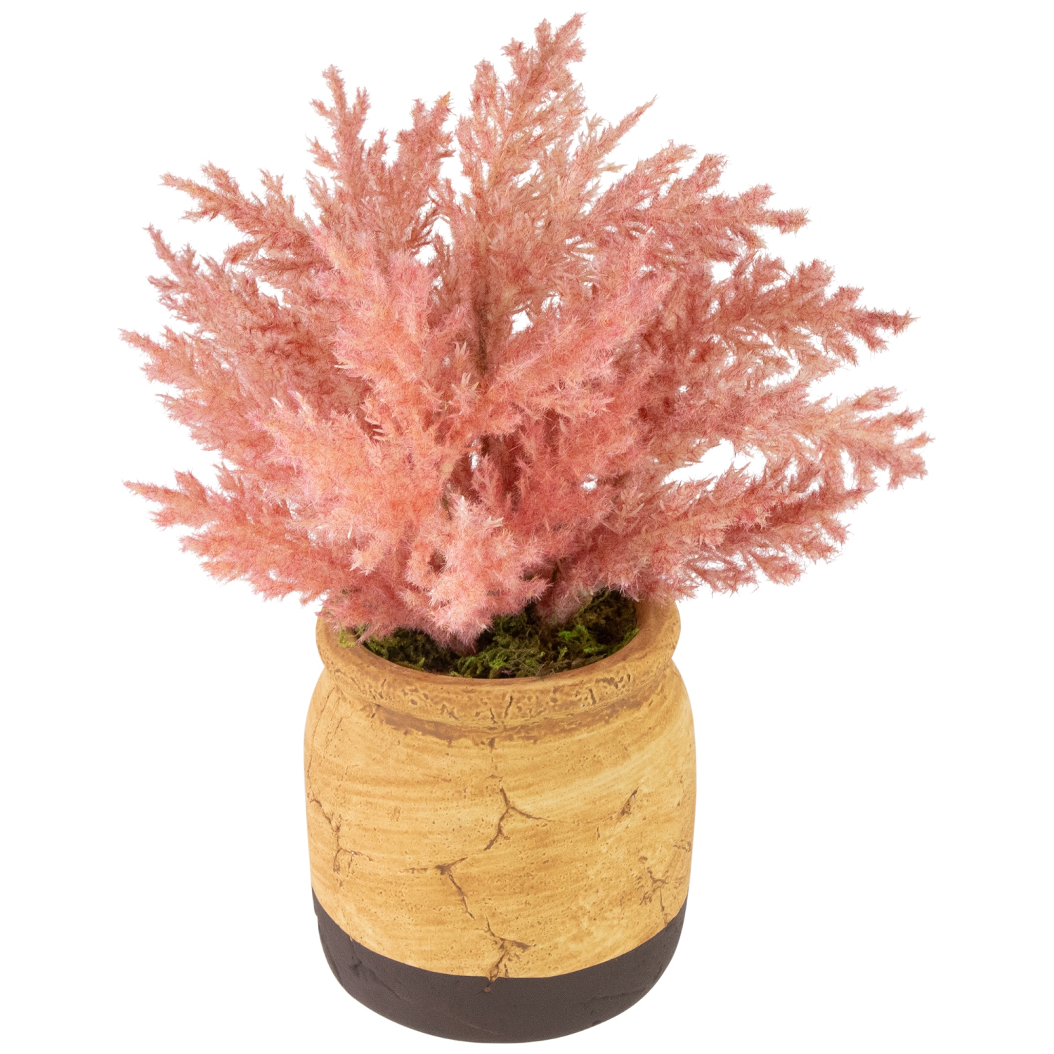 Artificial Astilbe Plant in a Ceramic Pot - 12" - Pink
