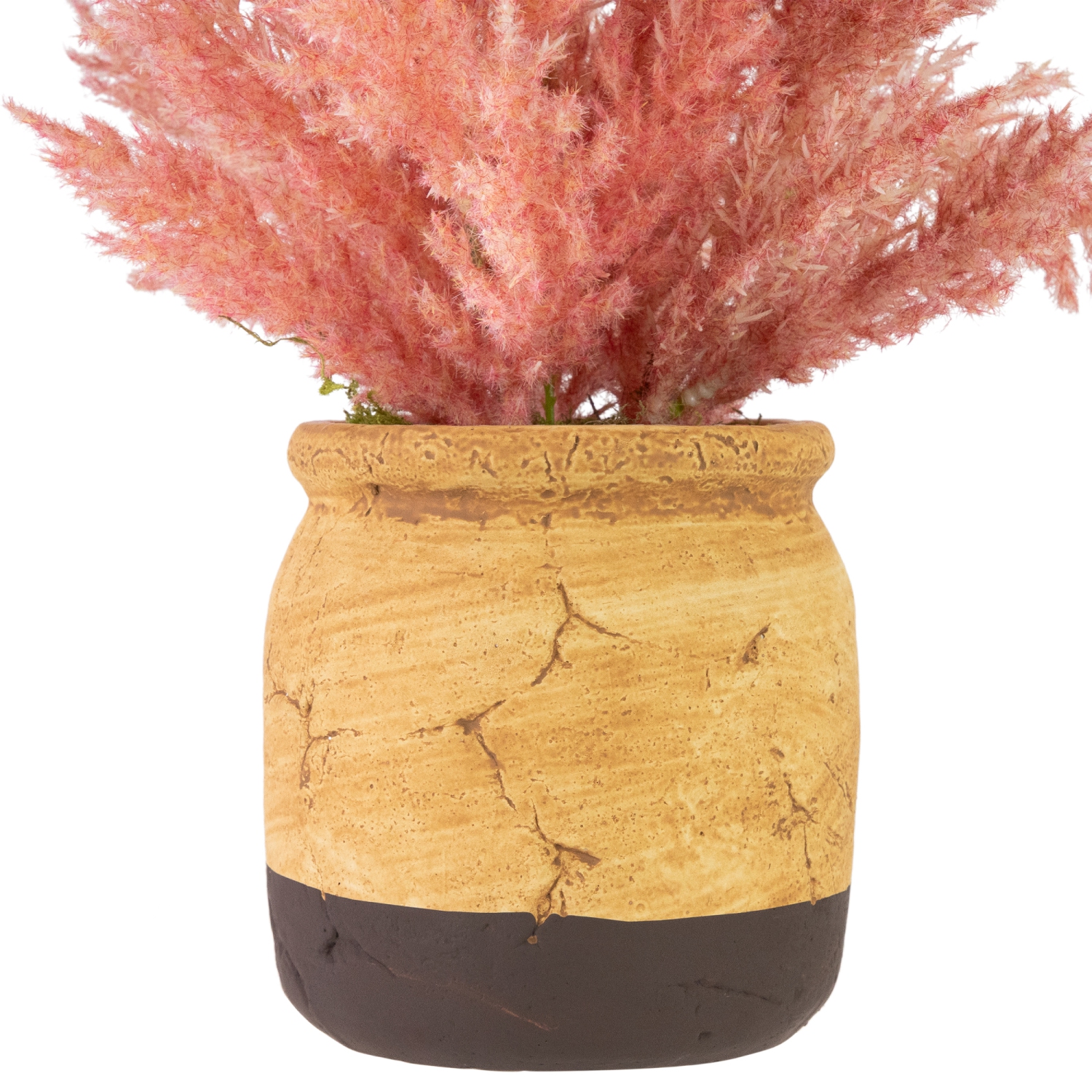 Artificial Astilbe Plant in a Ceramic Pot - 12" - Pink