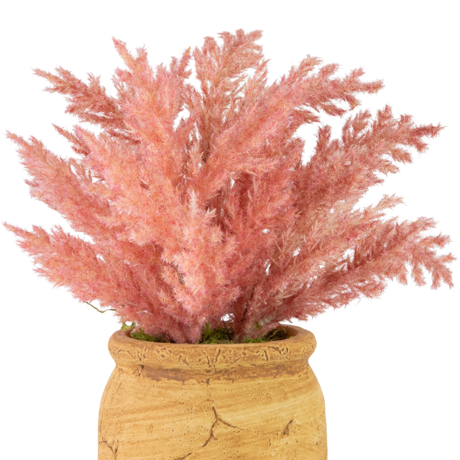Artificial Astilbe Plant in a Ceramic Pot - 12" - Pink