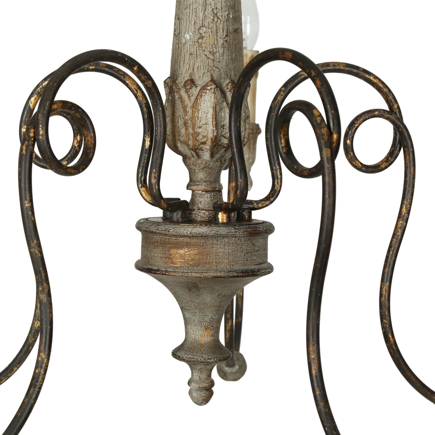 Farmhouse 5-Light Distressed Wood French Country Chandelier for Dining Room