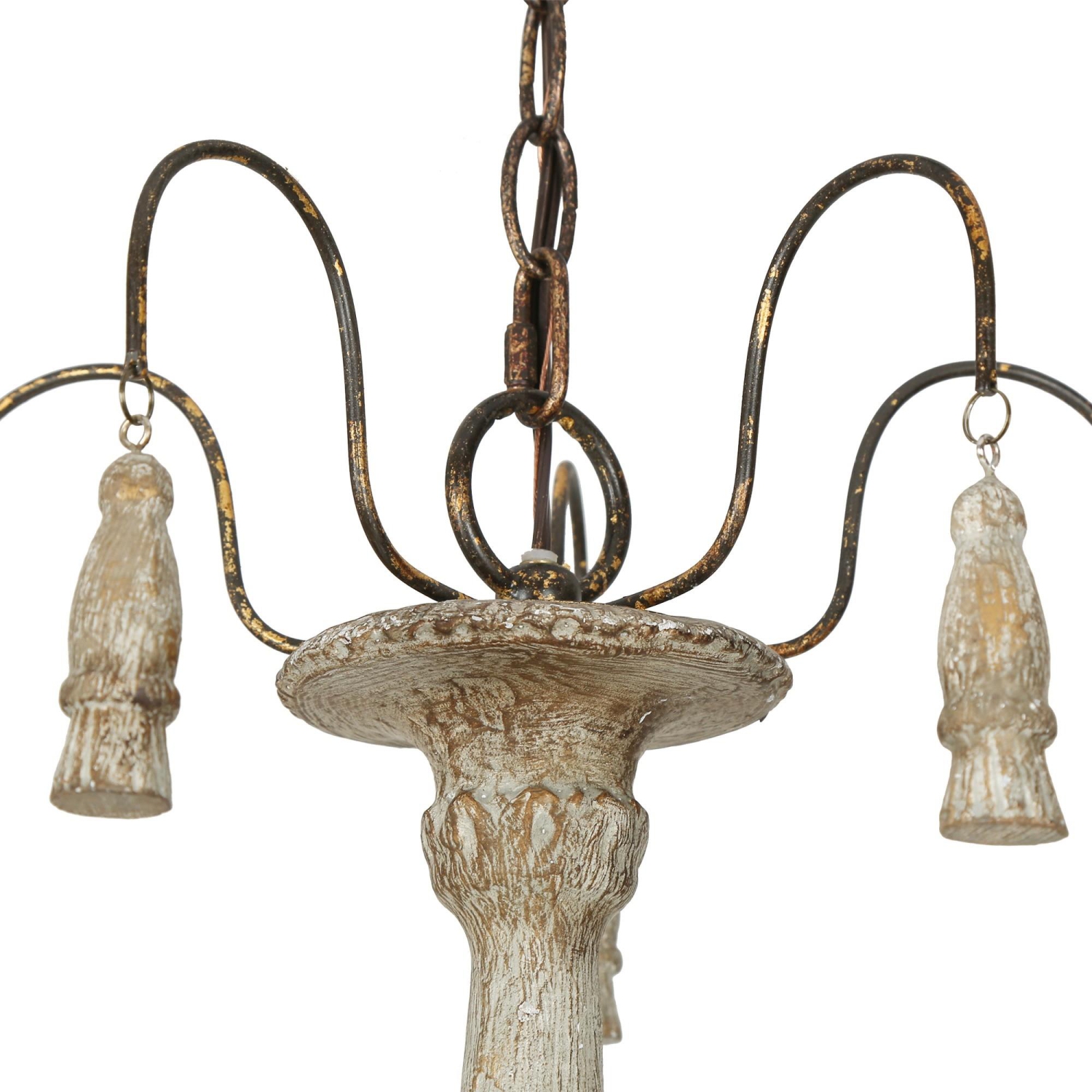 Farmhouse 5-Light Distressed Wood French Country Chandelier for Dining Room