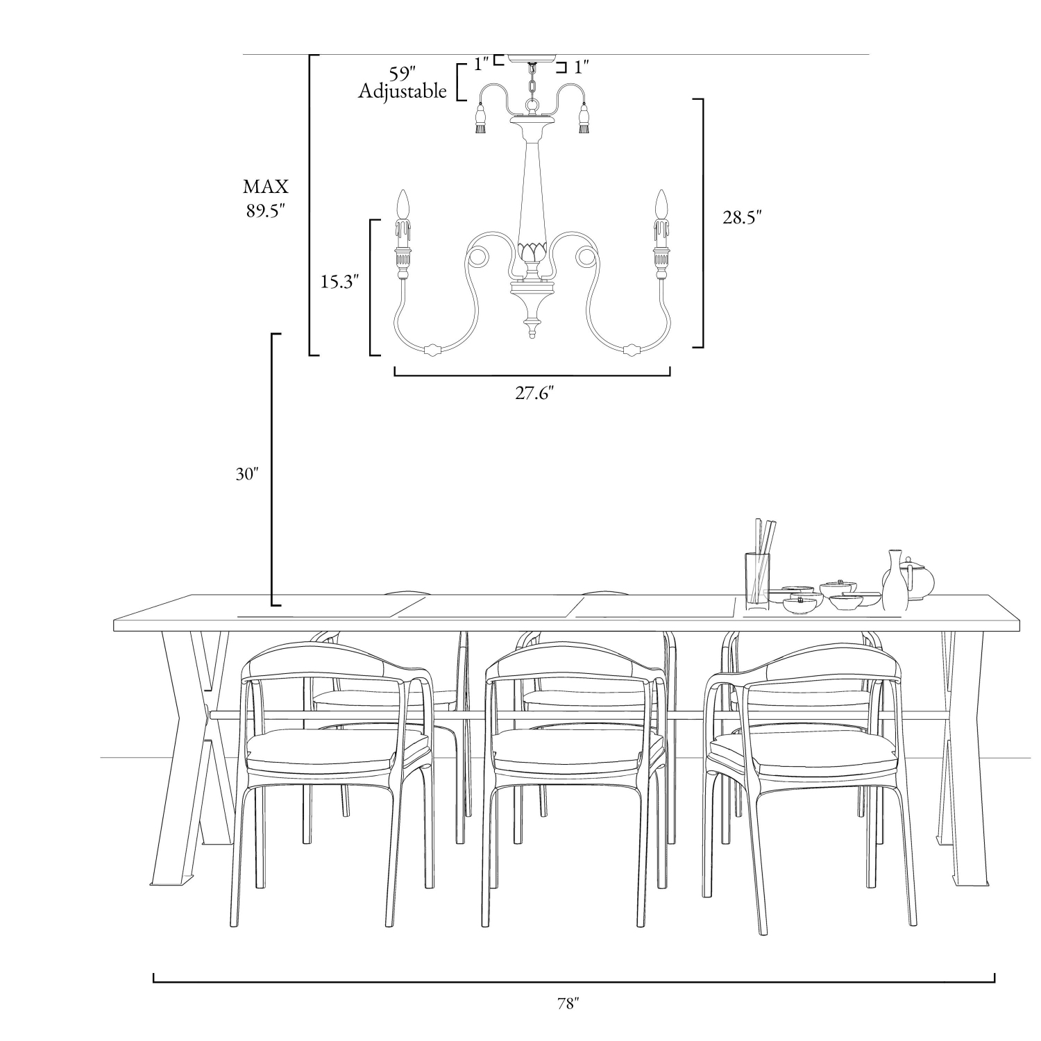 Farmhouse 5-Light Distressed Wood French Country Chandelier for Dining Room