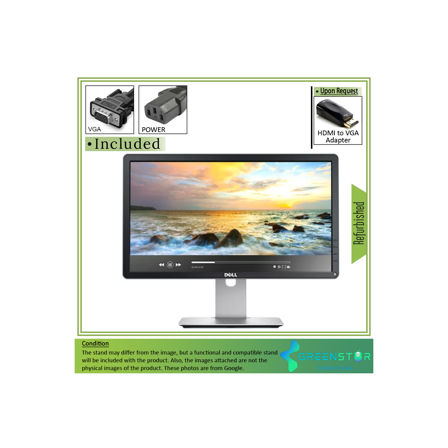 Refurbished(Good) - Dell P2014H 19.5" Widescreen 1600 x 900 HD+ LED Backlight IPS LCD Monitor