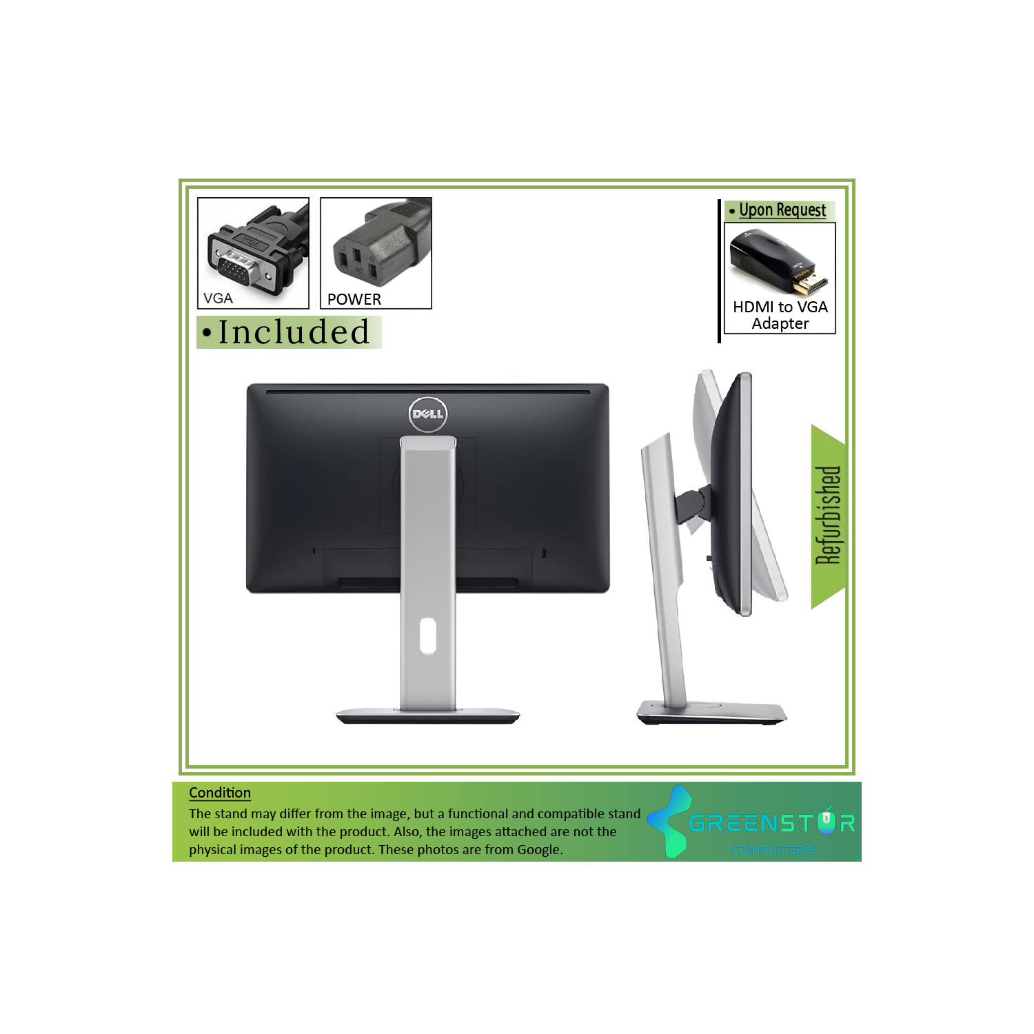 Refurbished(Good) - Dell P2014H 19.5" Widescreen 1600 x 900 HD+ LED Backlight IPS LCD Monitor