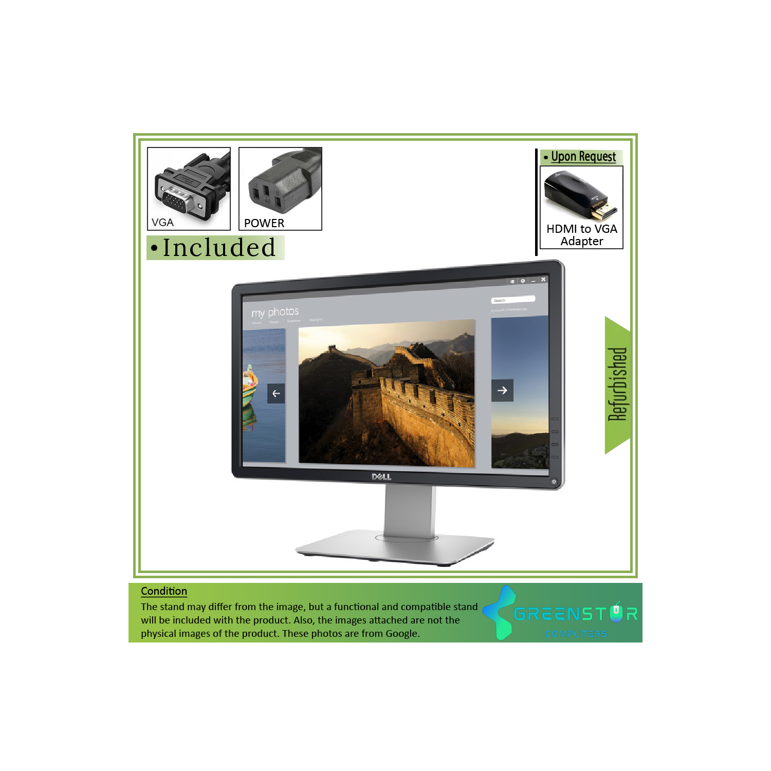 Refurbished(Good) - Dell P2014H 19.5" Widescreen 1600 x 900 HD+ LED Backlight IPS LCD Monitor