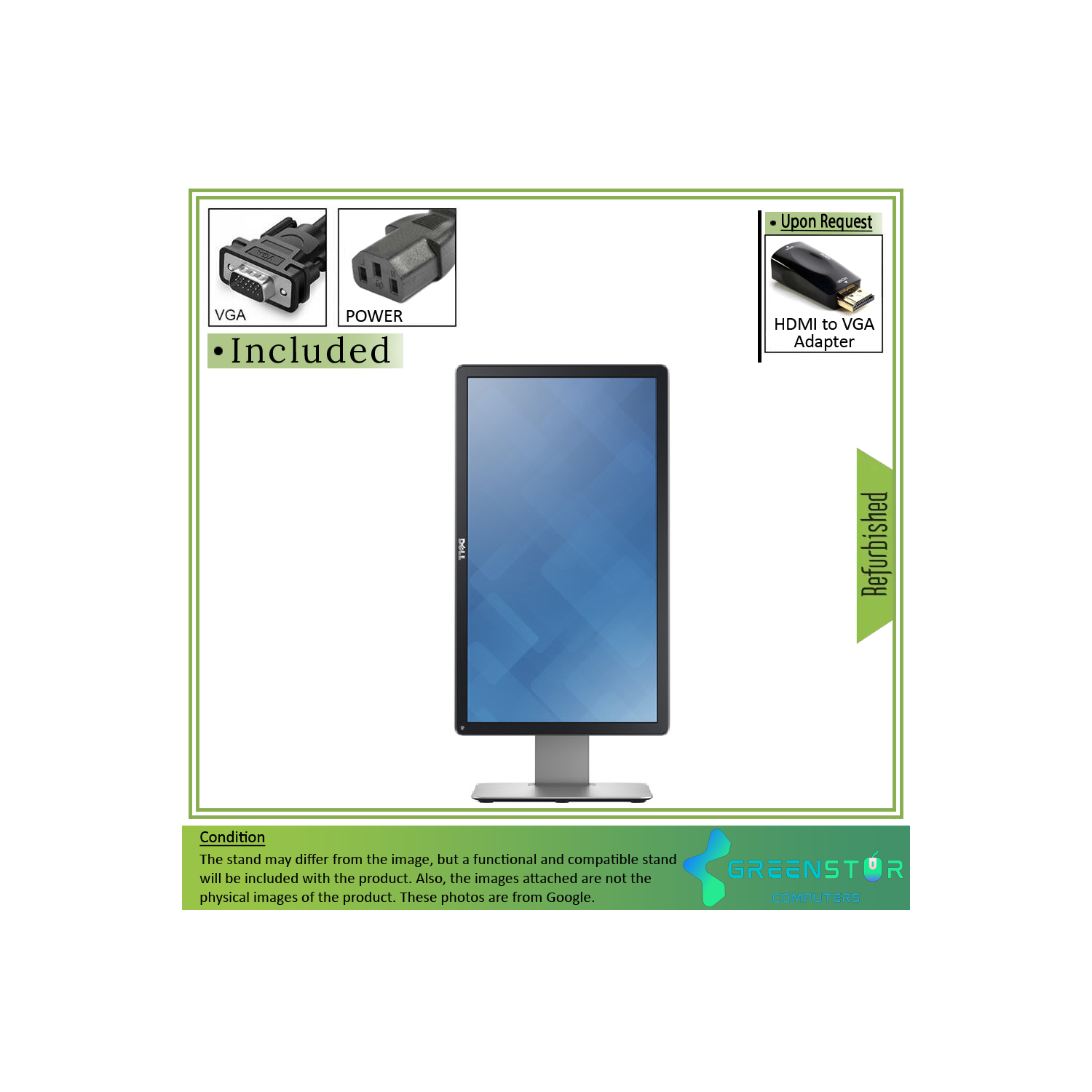 Refurbished(Good) - Dell P2014H 19.5" Widescreen 1600 x 900 HD+ LED Backlight IPS LCD Monitor