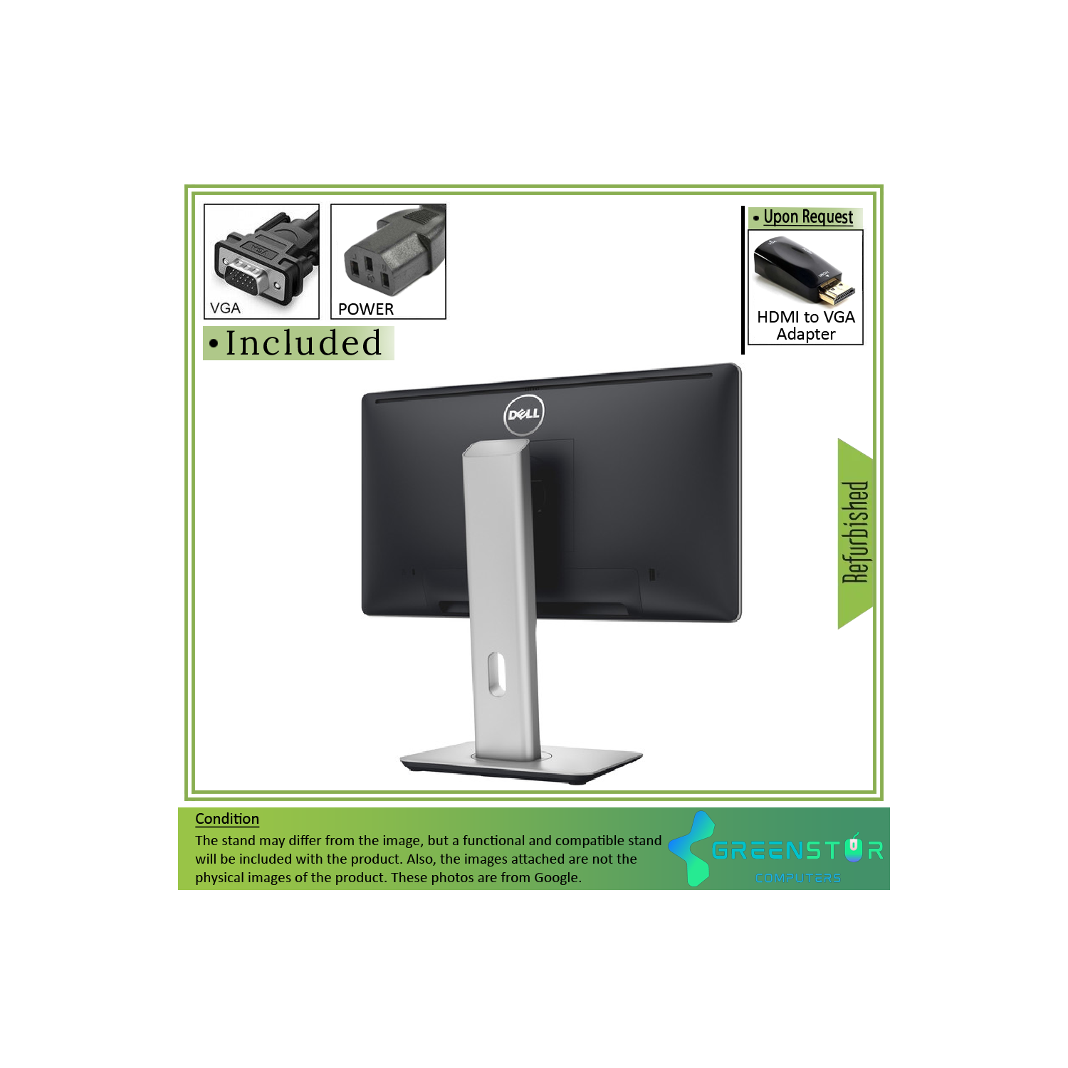 Refurbished(Good) - Dell P2014H 19.5" Widescreen 1600 x 900 HD+ LED Backlight IPS LCD Monitor