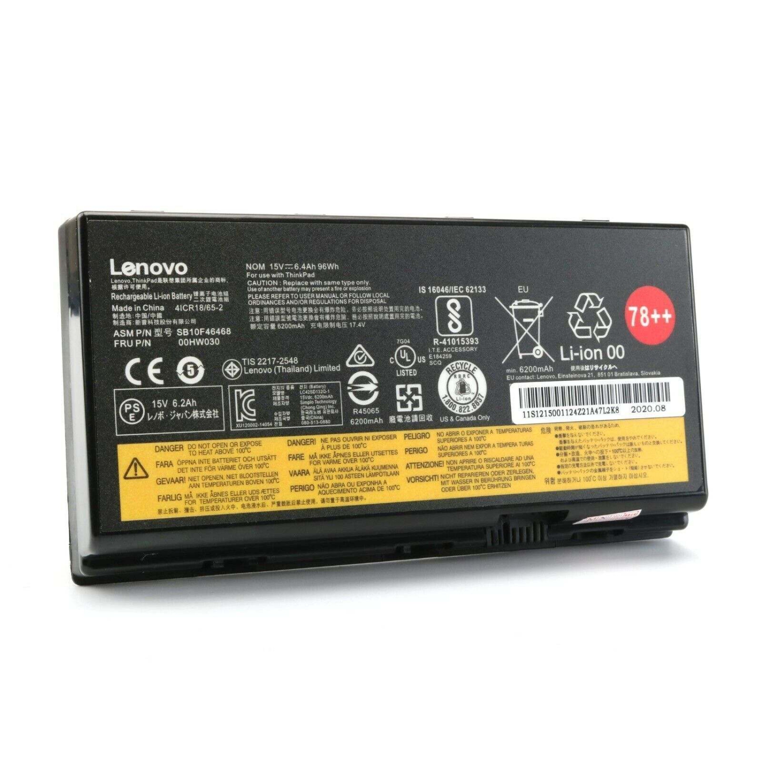 Genuine Lenovo ThinkPad P70 P71 P72 Replacement Battery - 96WH Capacity