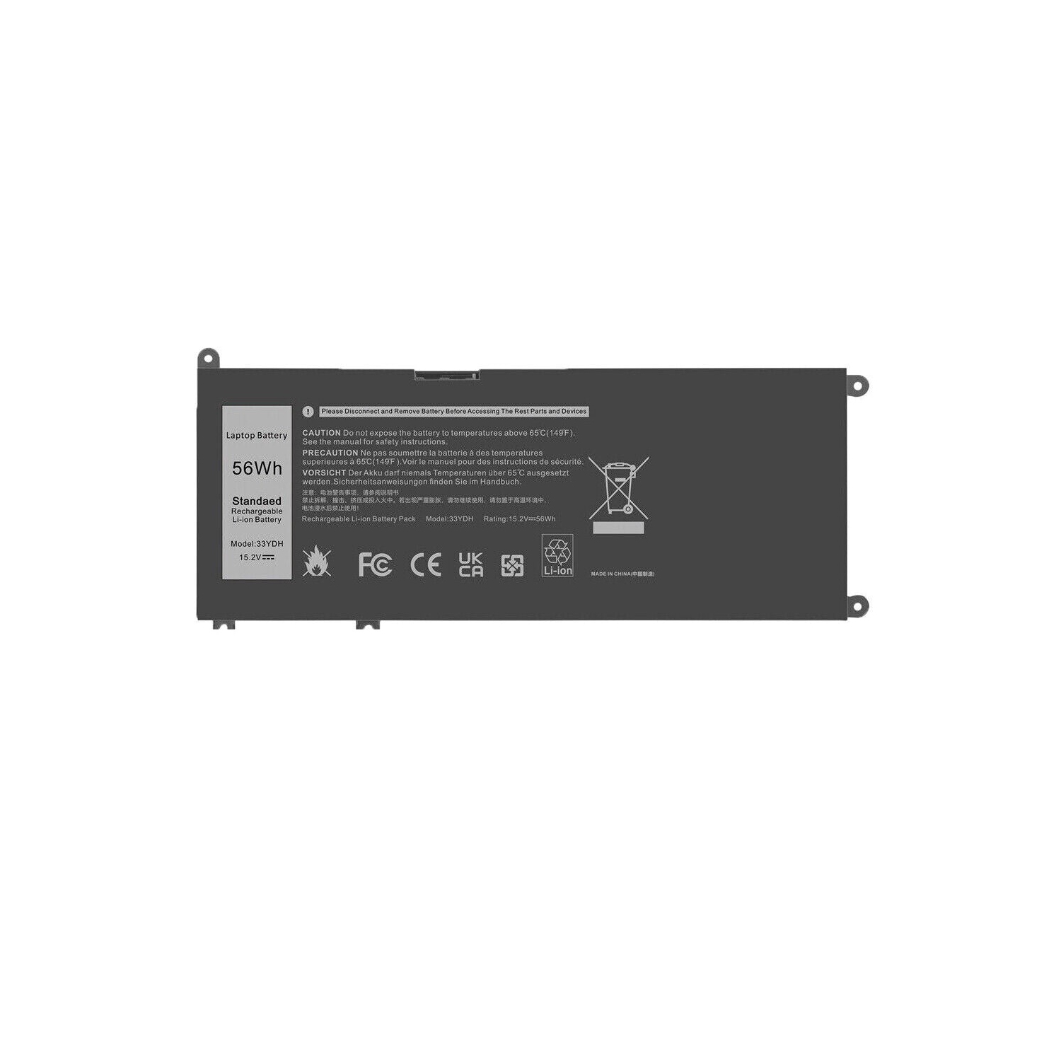 Nouvelle batterie 15 2-en-1 7570 7573 7577 7579 7586 compatible Inspiron 56WH de Dell
