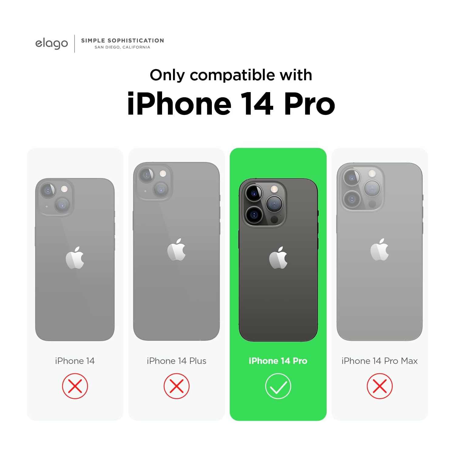 elago Compatible with iPhone 14 Pro Case, Liquid Silicone Case, Full Body Protective Cover, Shockproof, Slim Phone Case, Anti-Scratch Soft Microfiber