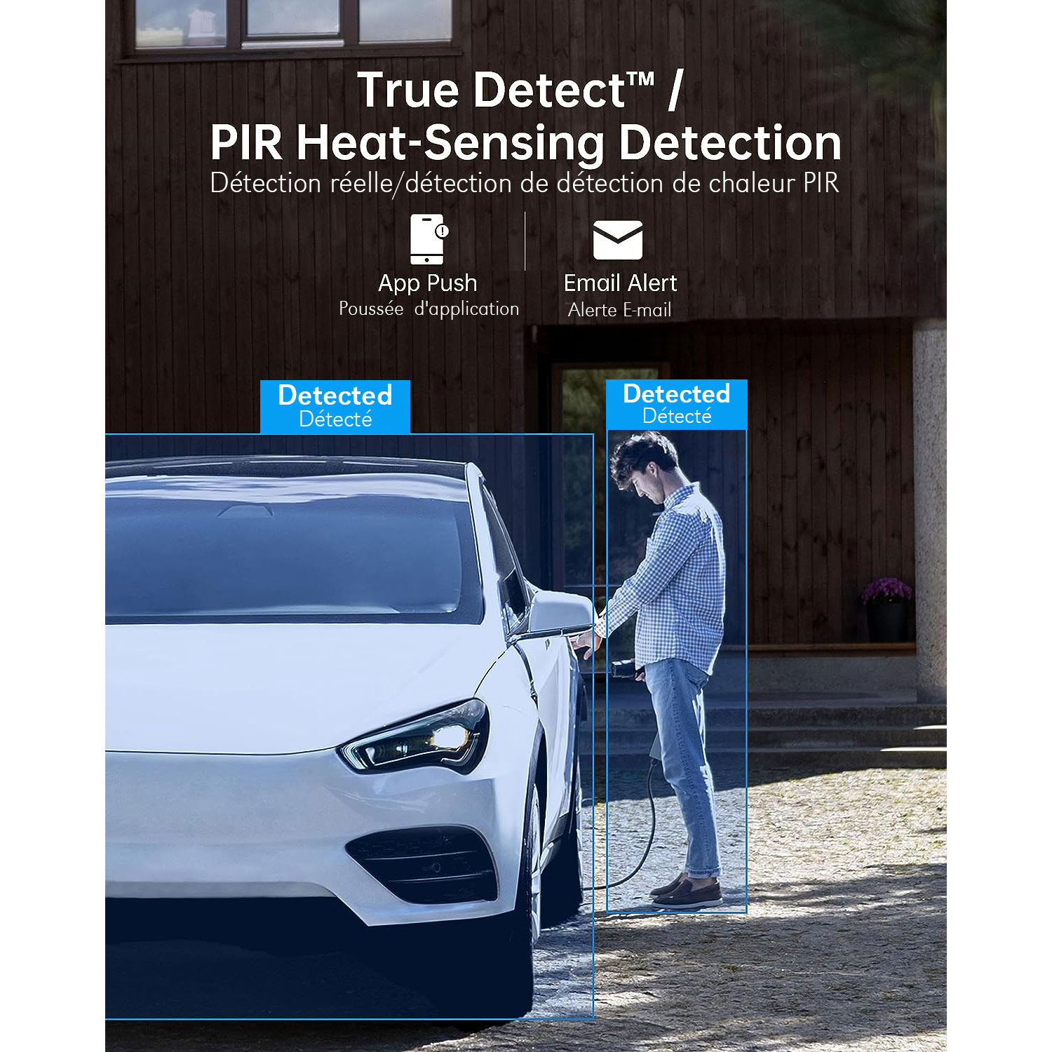 Système de surveillance sans fil avec enregistreur vidéo en réseau 64 Go 4 canaux avec 4 caméras compactes HD intégrale Fourtify de Swann - Blanc