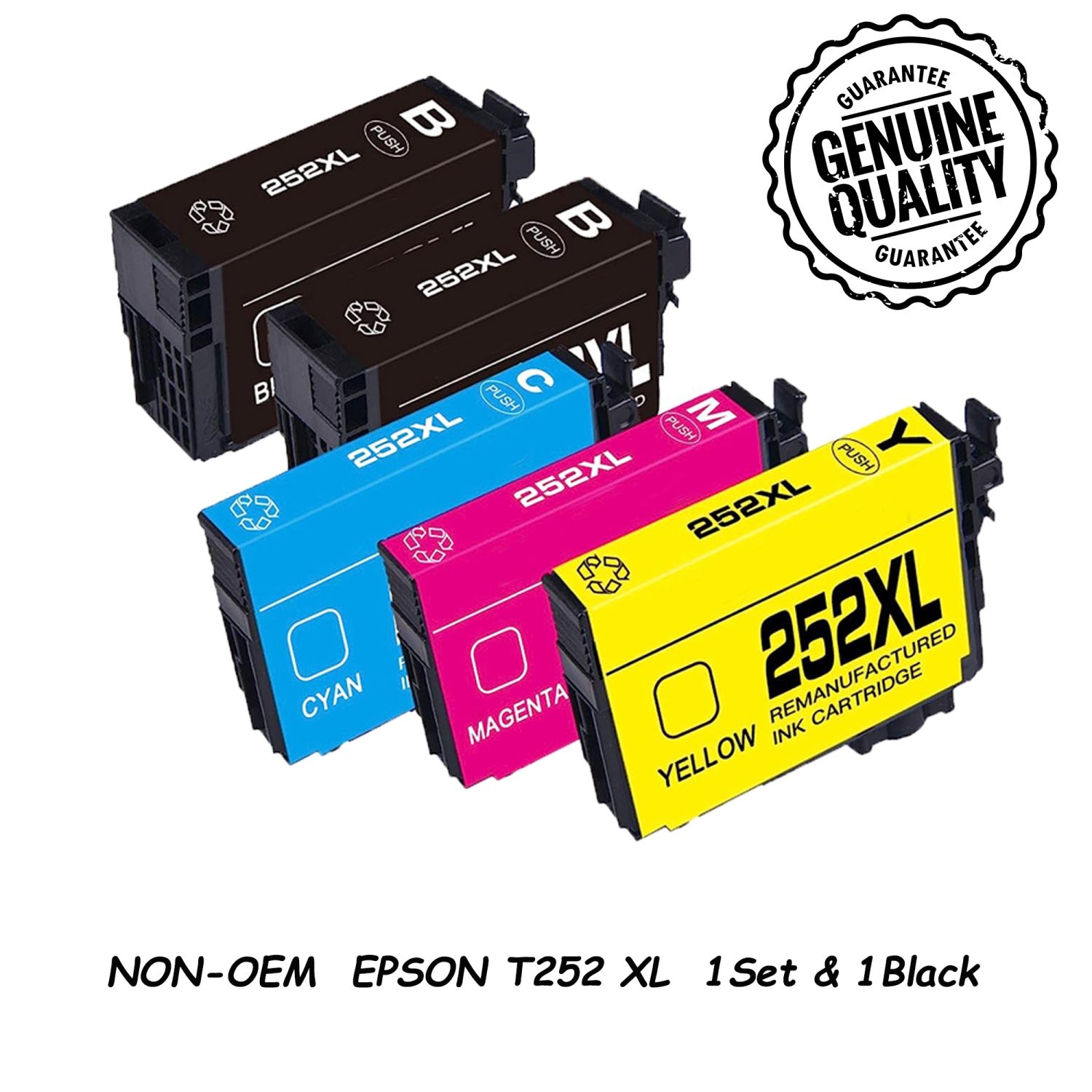 1Set & 1BK Compatible Ink Cartridge Replacement for Epson T252 252 XL to use with WorkForce WF-3620 WF-3640 WF-7110 WF-7210 WF-7610 WF-7620 WF-7710