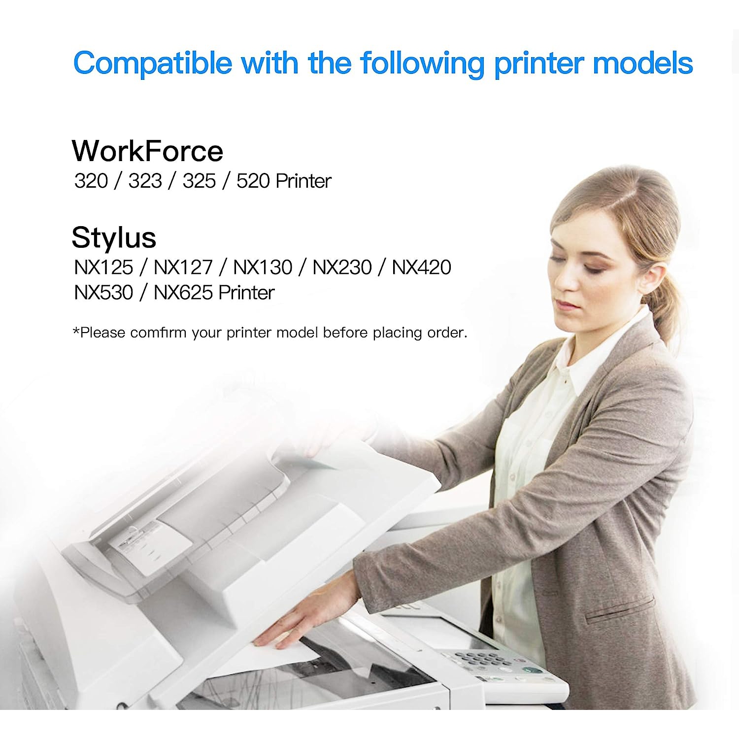 1Set & 1BK Compatible Ink Cartridge Replacement for Epson 125 T125 to use for Workforce 320 323 325 520 Stylus NX125 NX230 NX625 NX127 NX130 NX420