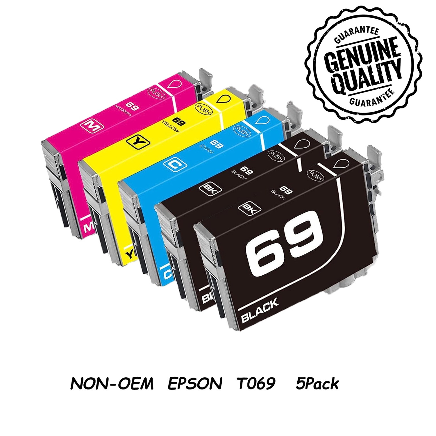 1Set & 1BK Compatible Ink Cartridge Replacement for Epson 69 T069 for Stylus CX5000 CX6000 CX7000F CX7400 CX7450 CX8400 CX9400F Printer