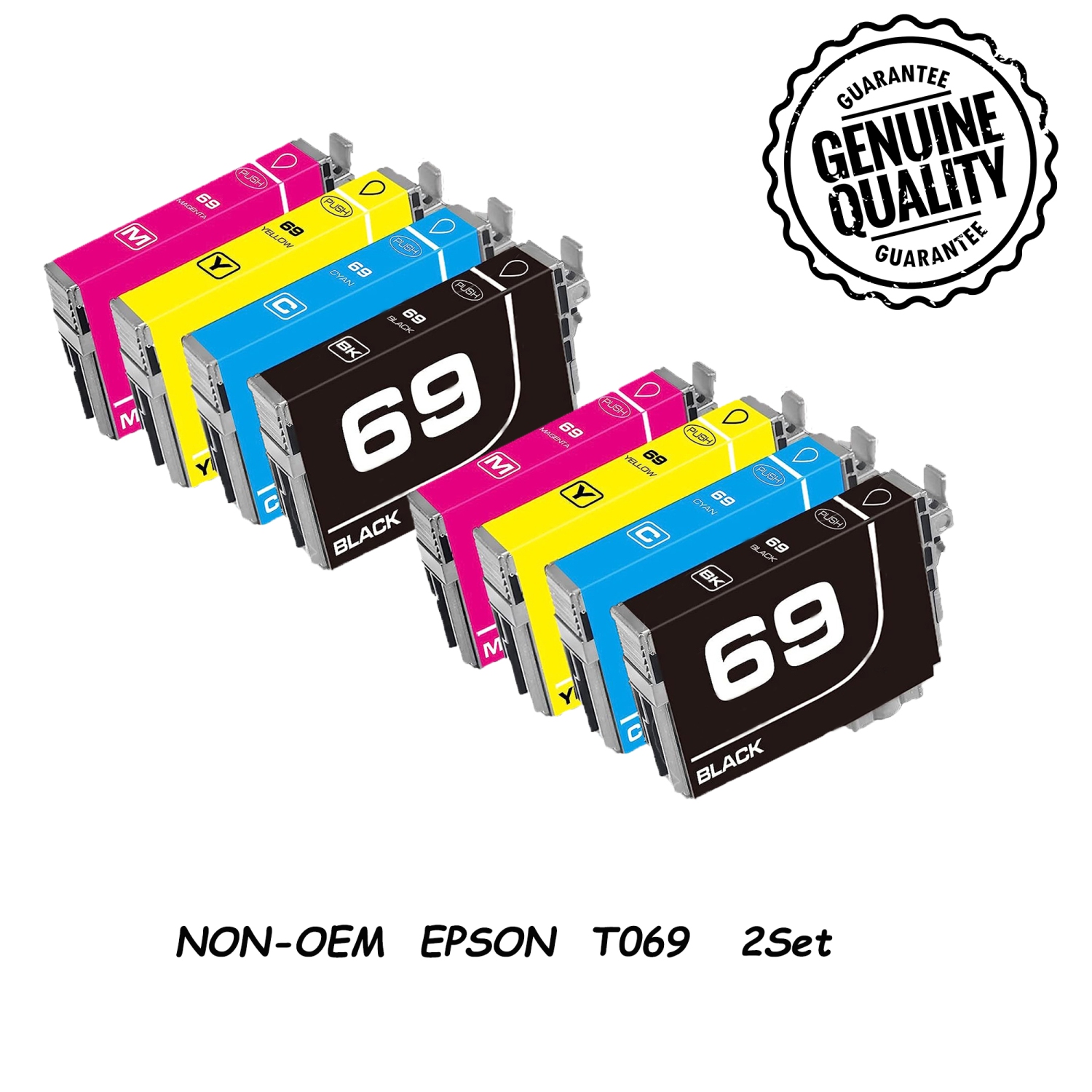 Cartouche d’encre de rechange compatible 2Set pour Epson 69 T069 pour imprimante Stylus CX5000 CX6000 CX7000F CX7400 CX7450 CX8400 CX9400F