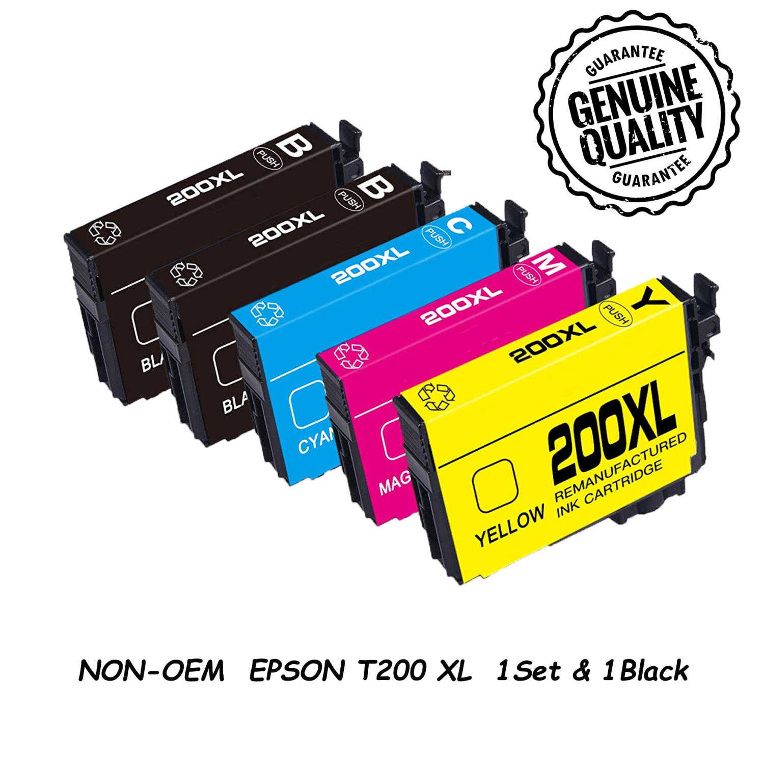 Cartouche d'encre de rechange compatible 1set & 1BK pour Epson T200 200 XL à utiliser avec expression Home XP-200 XP-300 XP-310 XP-400 XP-410