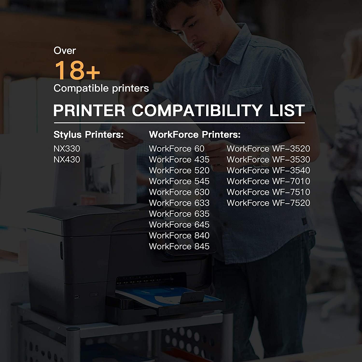 1Set Compatible Ink Cartridge Replacement for Epson T126 126 to use with Workforce 545 645 845 630 840 WF-7510 WF-3520 WF-3540 WF-3530 WF-7510 Printer