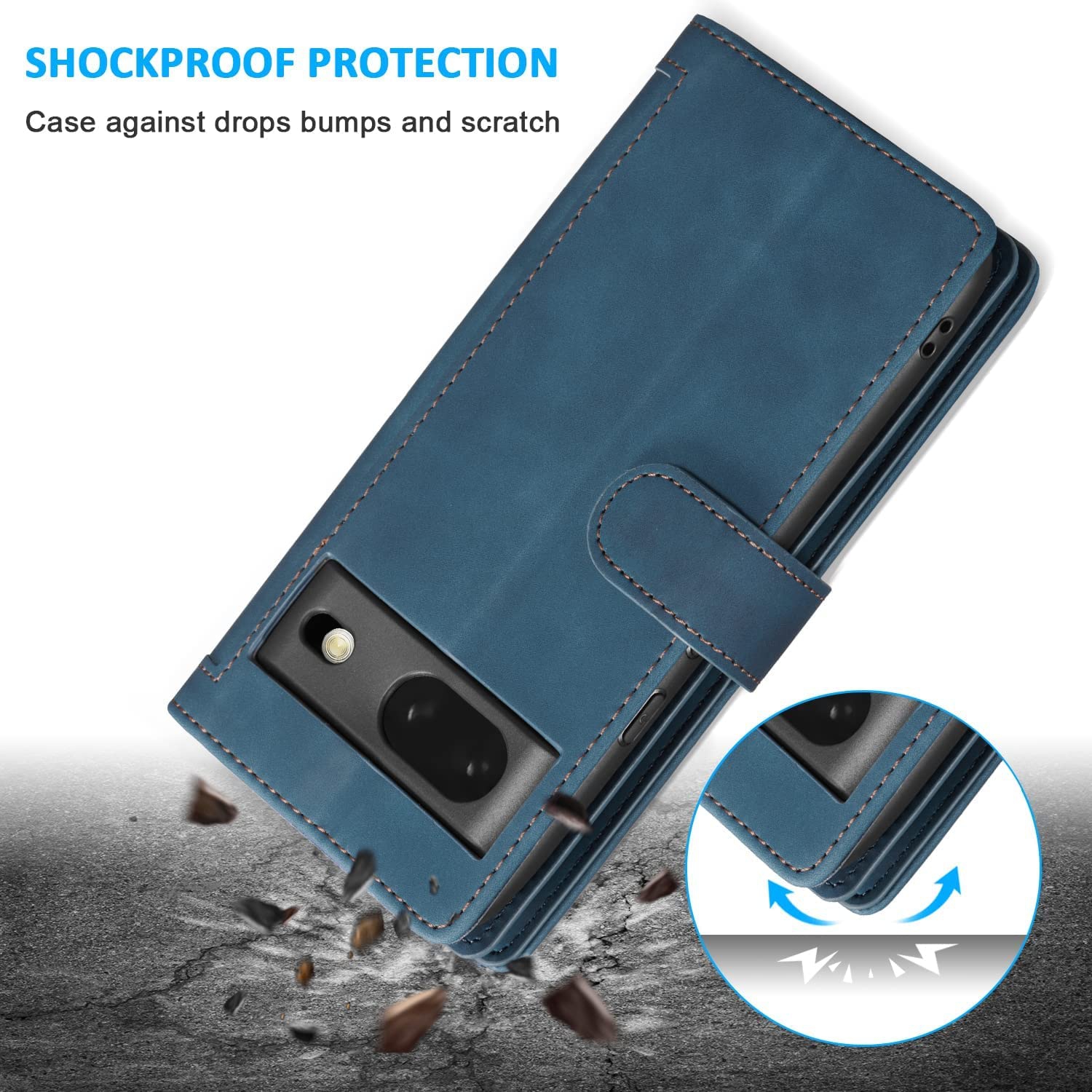 Wallet Case for Google Pixel Fold, Matte 9 Card Holder Slots Zipper Pocket Case PU Leather Magnetic Closure Kickstand with Wrist Strap Shockproof