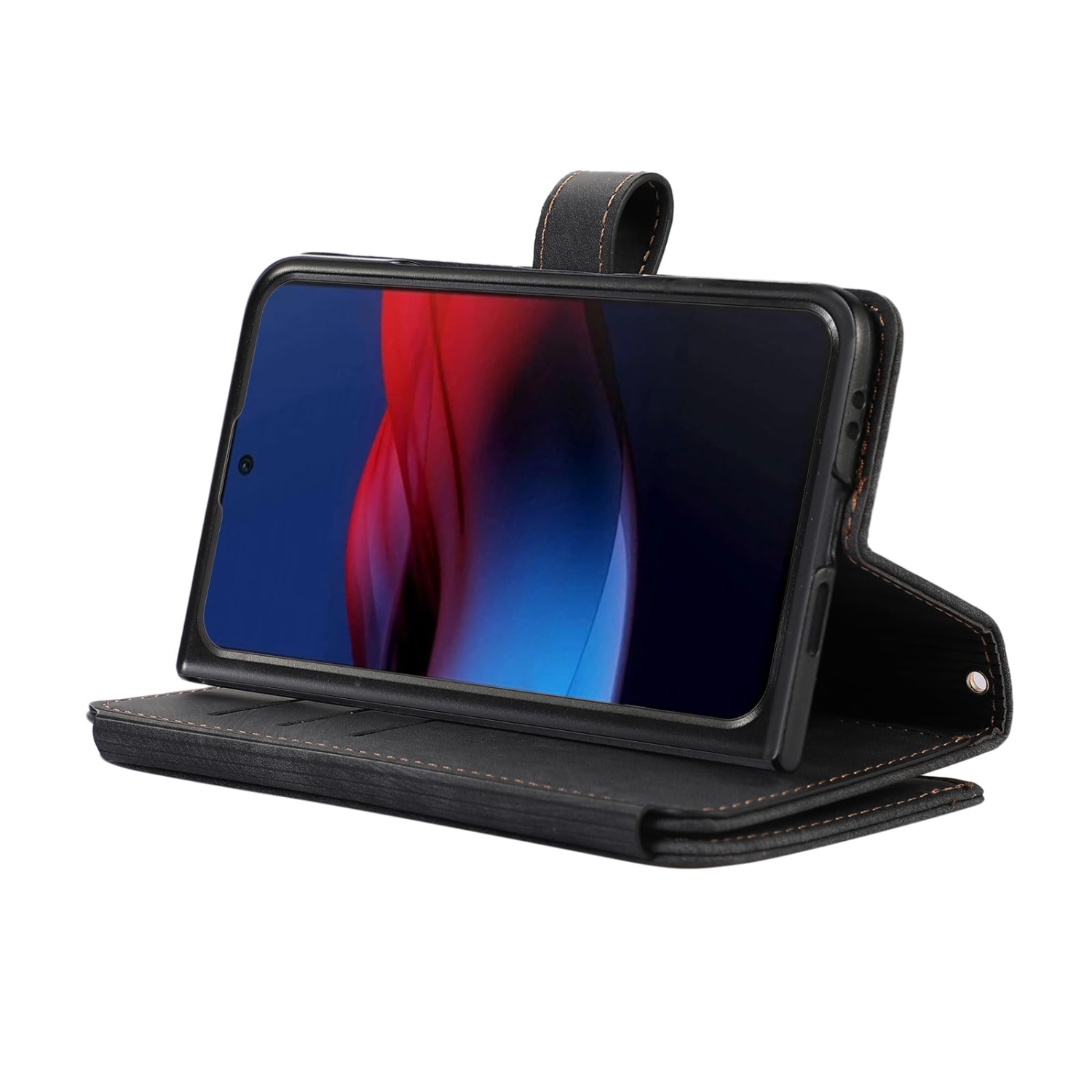 Étui-portefeuille UEBAI pour Google Pixel Fold, 9 fentes pour cartes Portefeuille rétro en cuir rabat antichoc avec dragonne fentes pour cartes