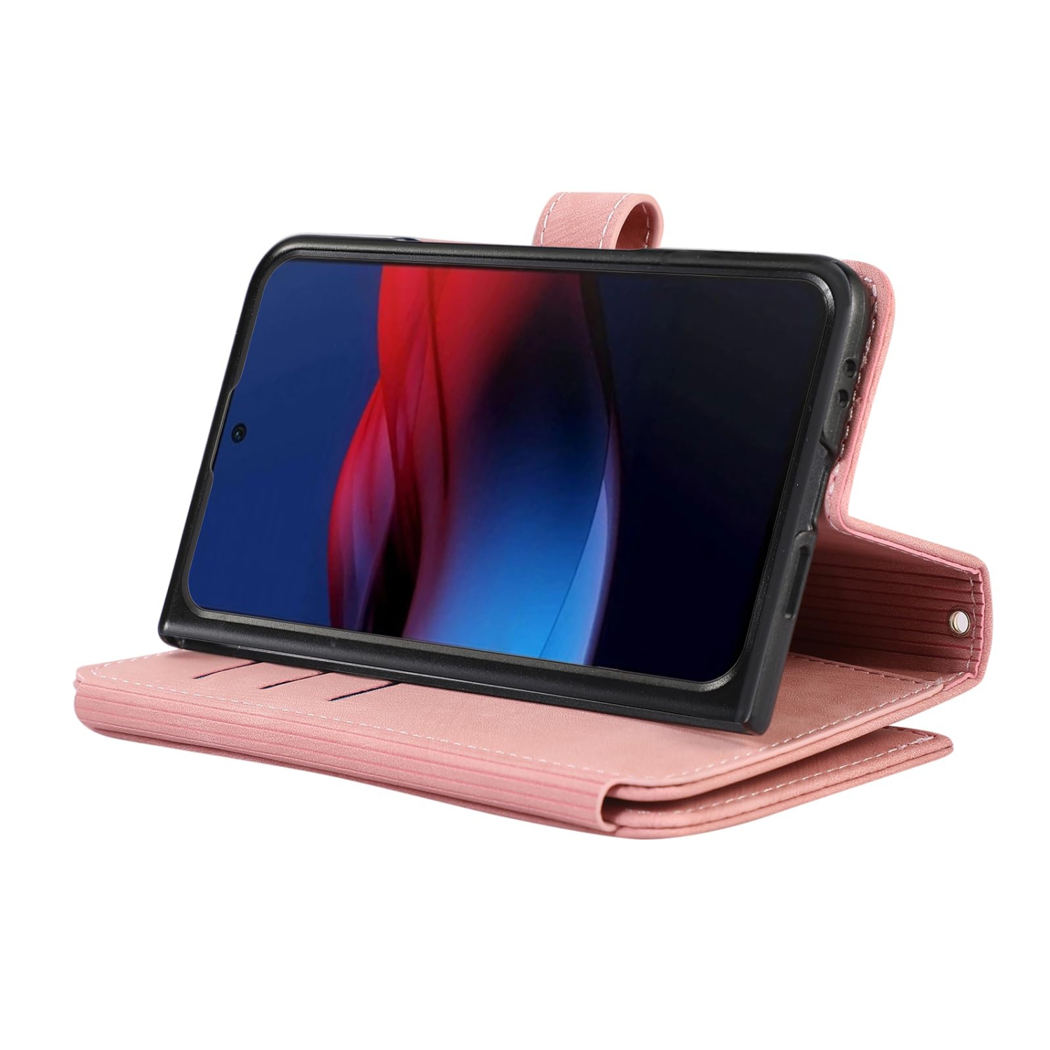 Étui-portefeuille UEBAI pour Google Pixel Fold, 9 fentes pour cartes Portefeuille rétro en cuir rabat antichoc avec dragonne fentes pour cartes