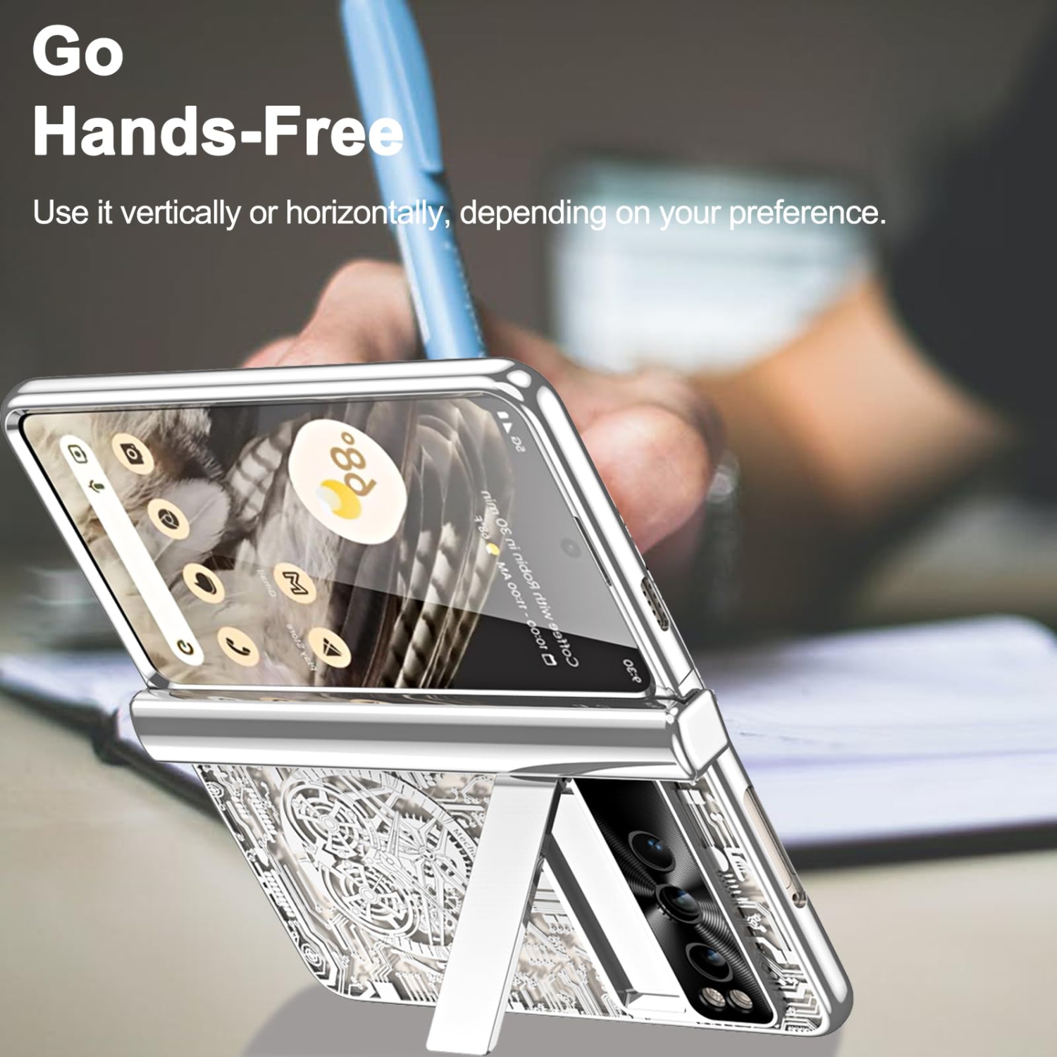 Google Pixel Fold Case, Built-in HD Sensitive Screen Protector Shockproof Hinge Protection Case for Google Pixel Fold