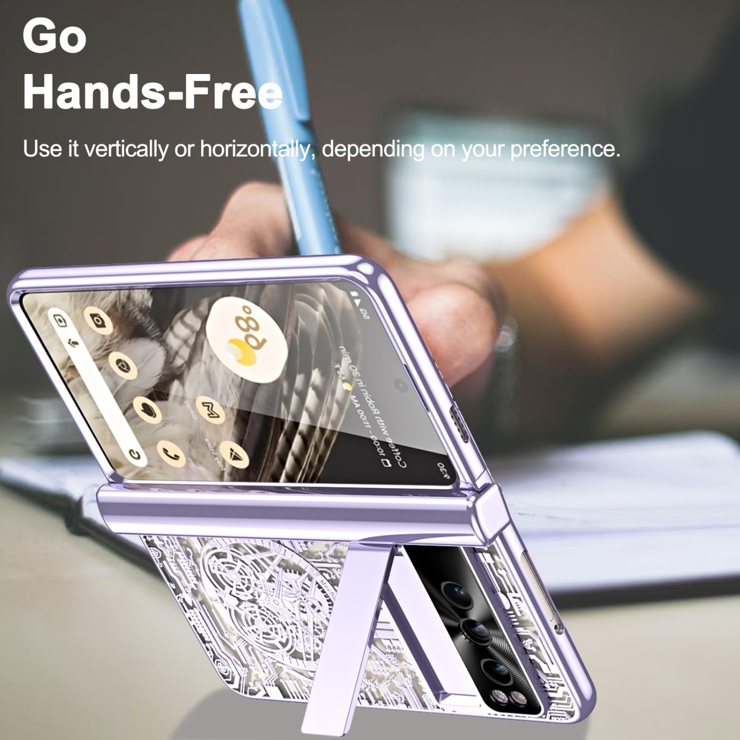 Google Pixel Fold Case, Built-in HD Sensitive Screen Protector Shockproof Hinge Protection Case for Google Pixel Fold