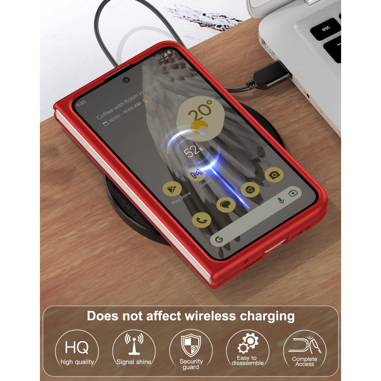 Étui pour Pixel Fold 2023 de Google, PC mince mat avec étui protecteur intégral antidérapant pour Pixel Fold 2023 de Google