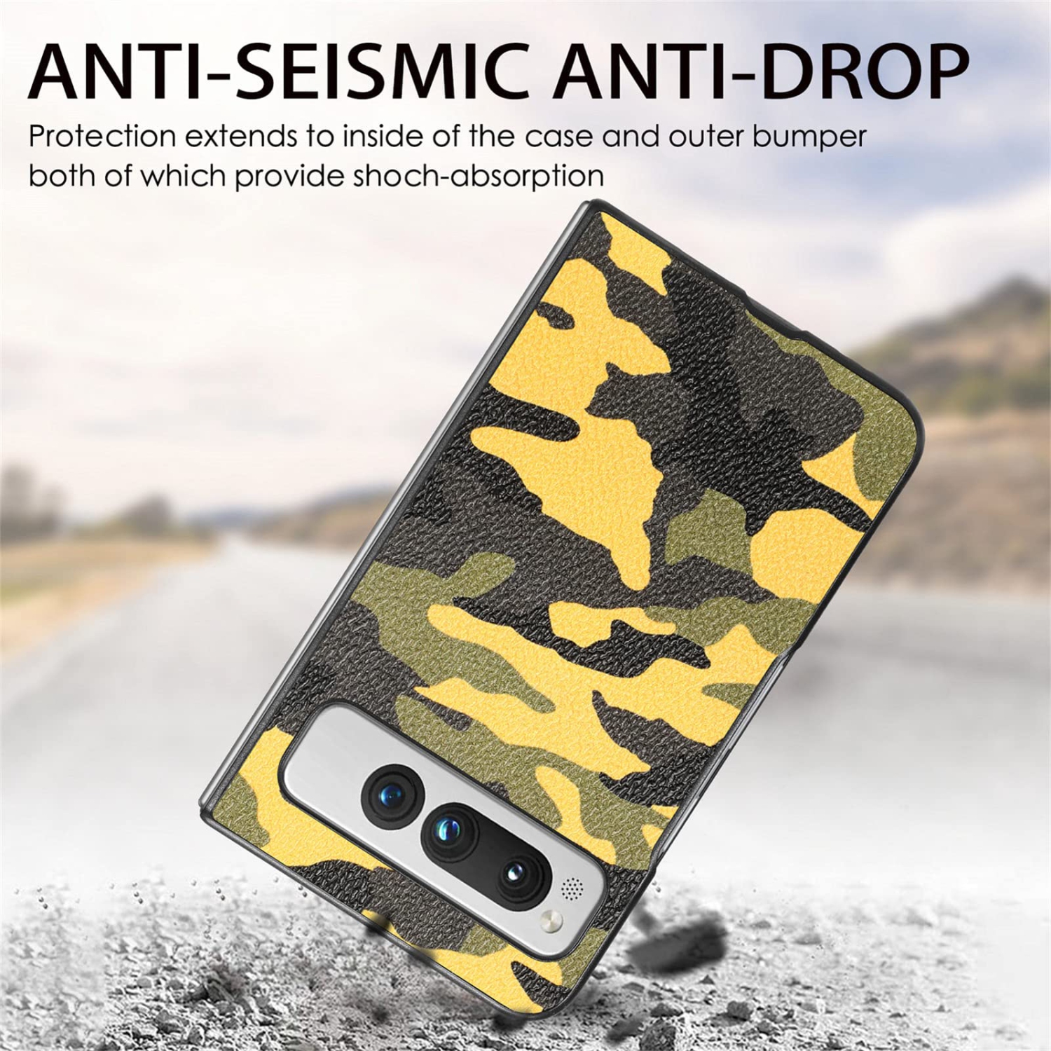 Google Pixel Fold Camo Case for Men, Military Grade Shockproof Camouflage Outdoor Phone Case Cover for Google Pixel Fold
