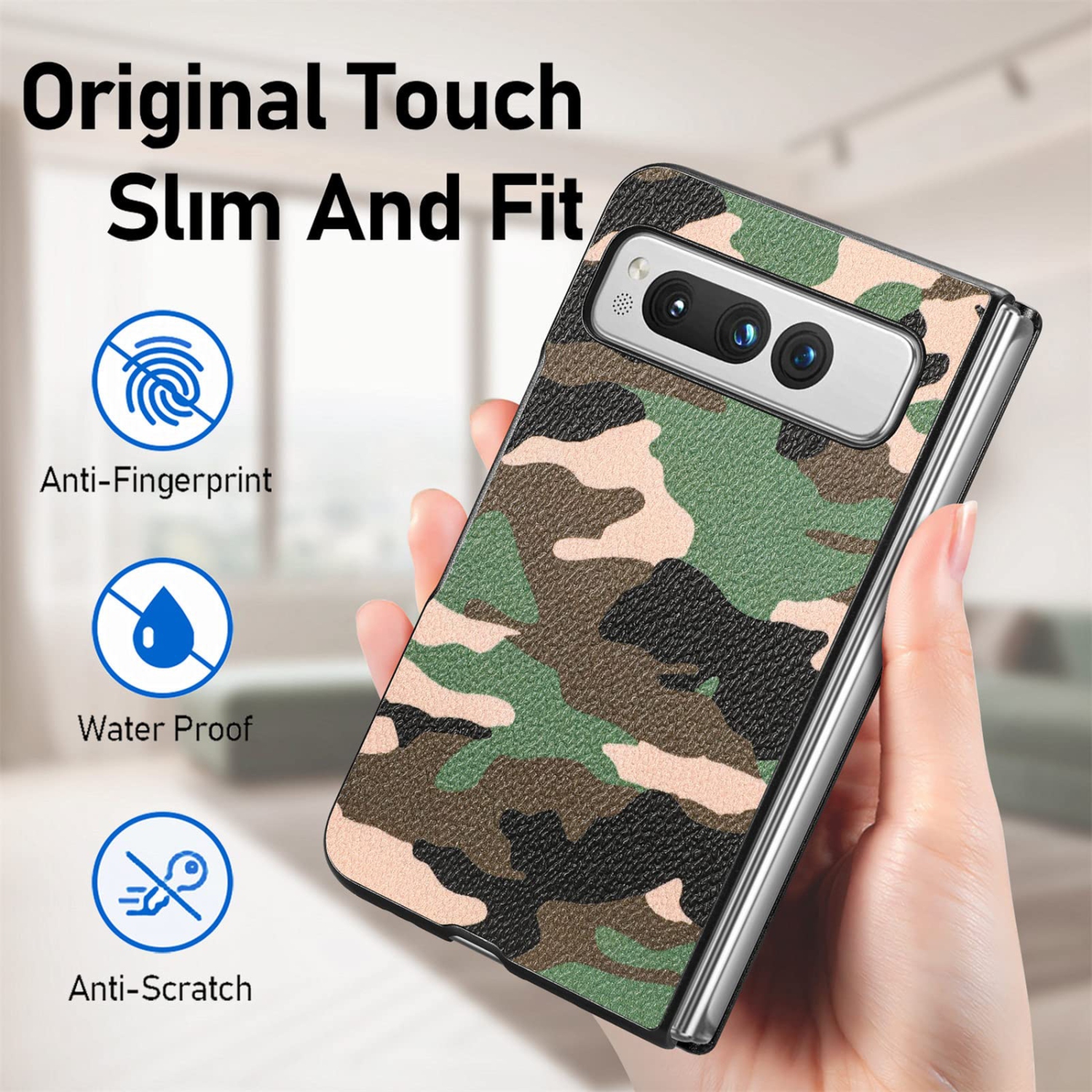 Google Pixel Fold Camo Case for Men, Military Grade Shockproof Camouflage Outdoor Phone Case Cover for Google Pixel Fold