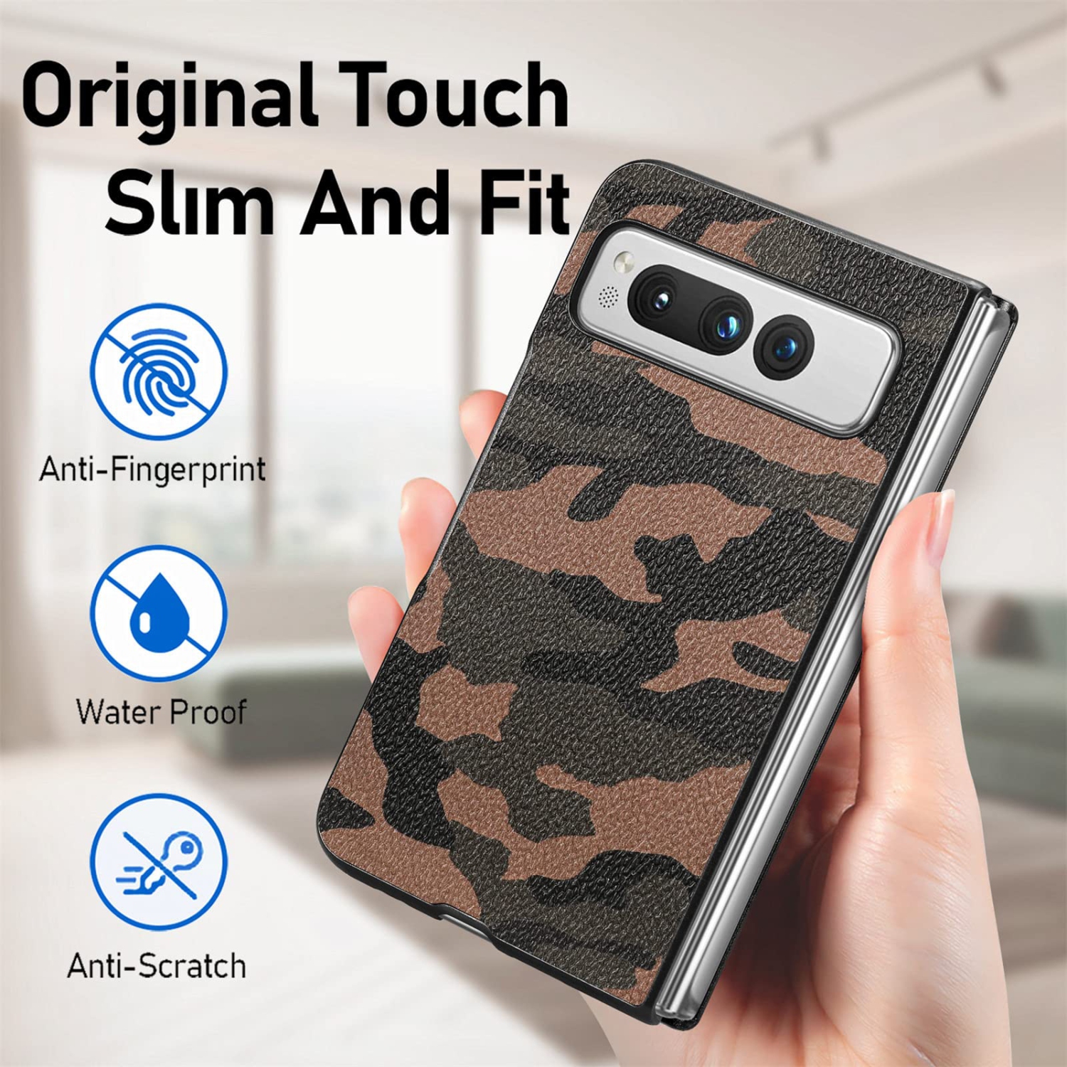 Google Pixel Fold Camo Case for Men, Military Grade Shockproof Camouflage Outdoor Phone Case Cover for Google Pixel Fold