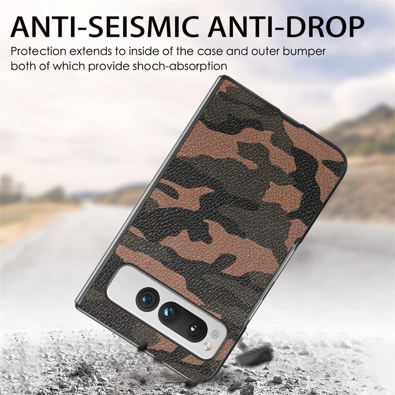 Google Pixel Fold Camo Case for Men, Military Grade Shockproof Camouflage Outdoor Phone Case Cover for Google Pixel Fold